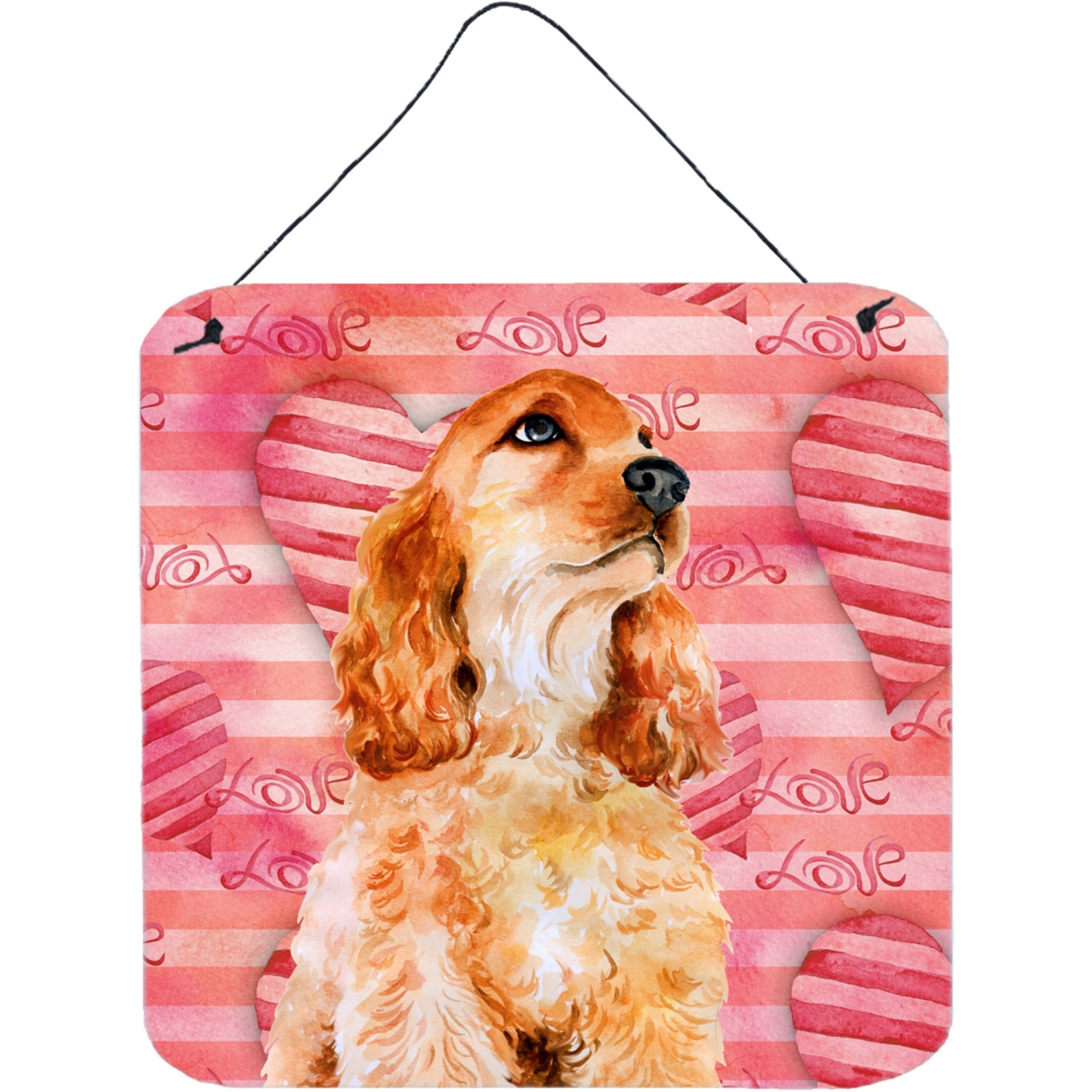 &quotCaroline's Treasures Cocker Spaniel Metal Print, 6h x 6w, Love is a Dog"