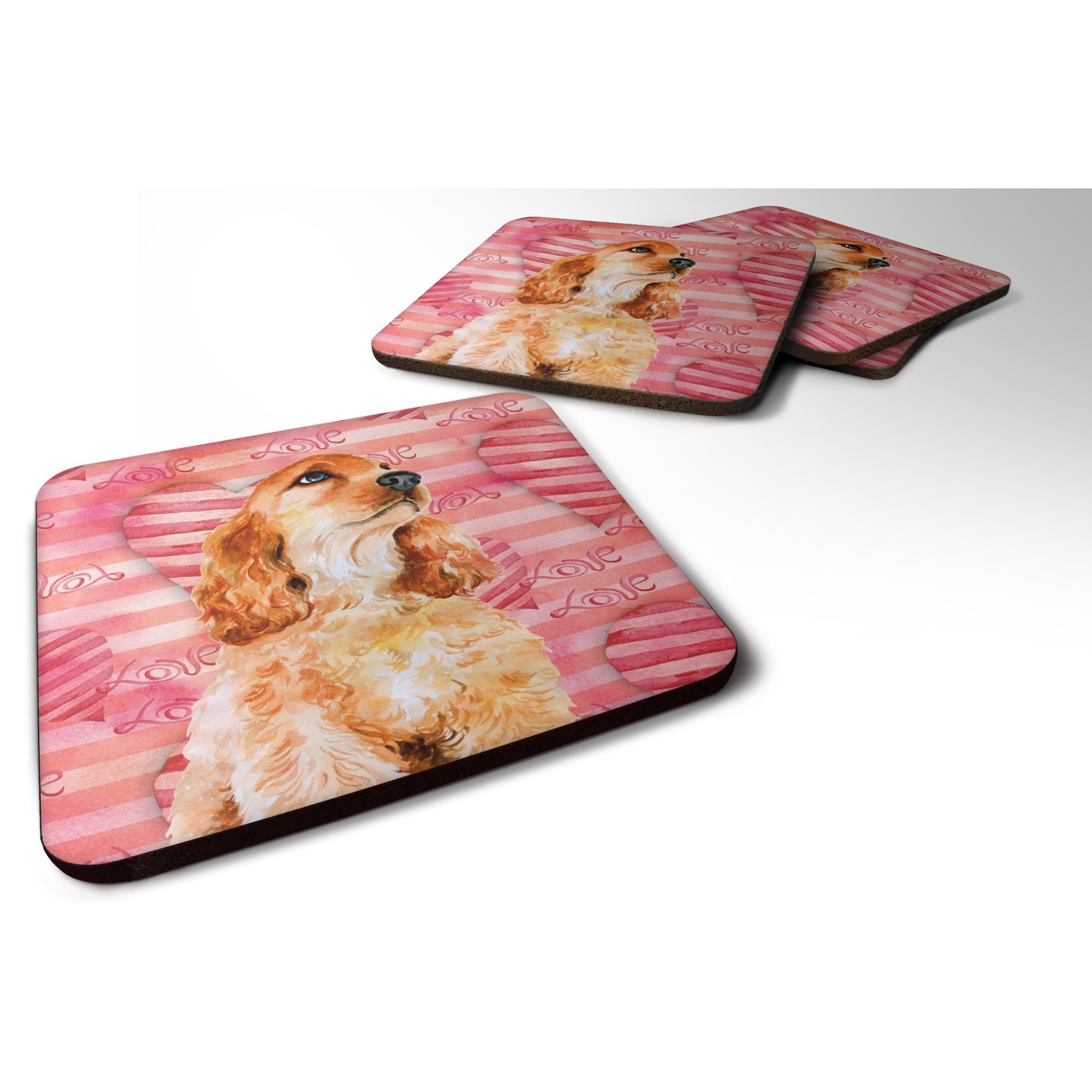 &quotCaroline's Treasures Cocker Spaniel Love Decorative coasters, Multicolor"