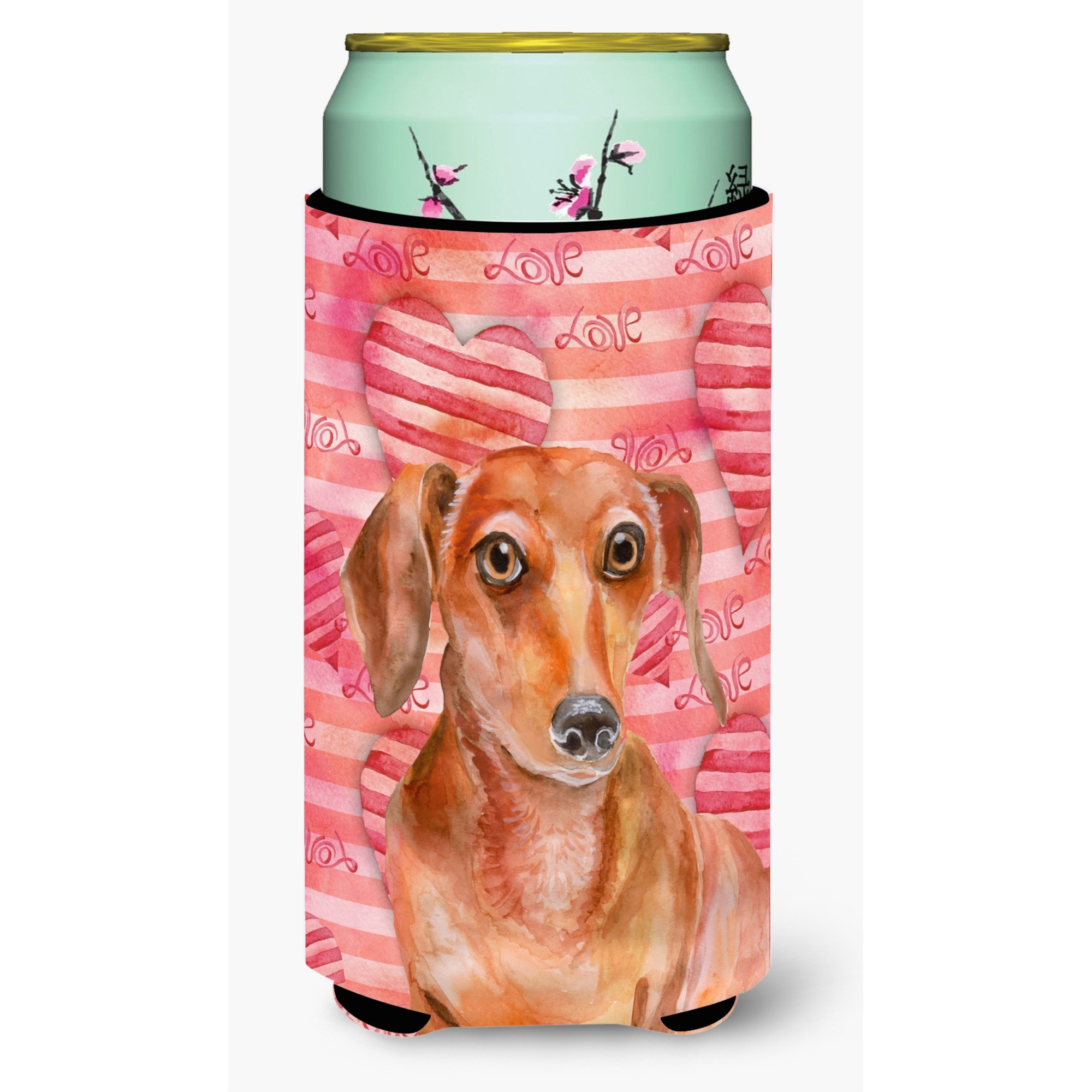 &quotCaroline's Treasures Red Dachshund Love Decorative Can Hugger, Tall Boy, Multicolor"