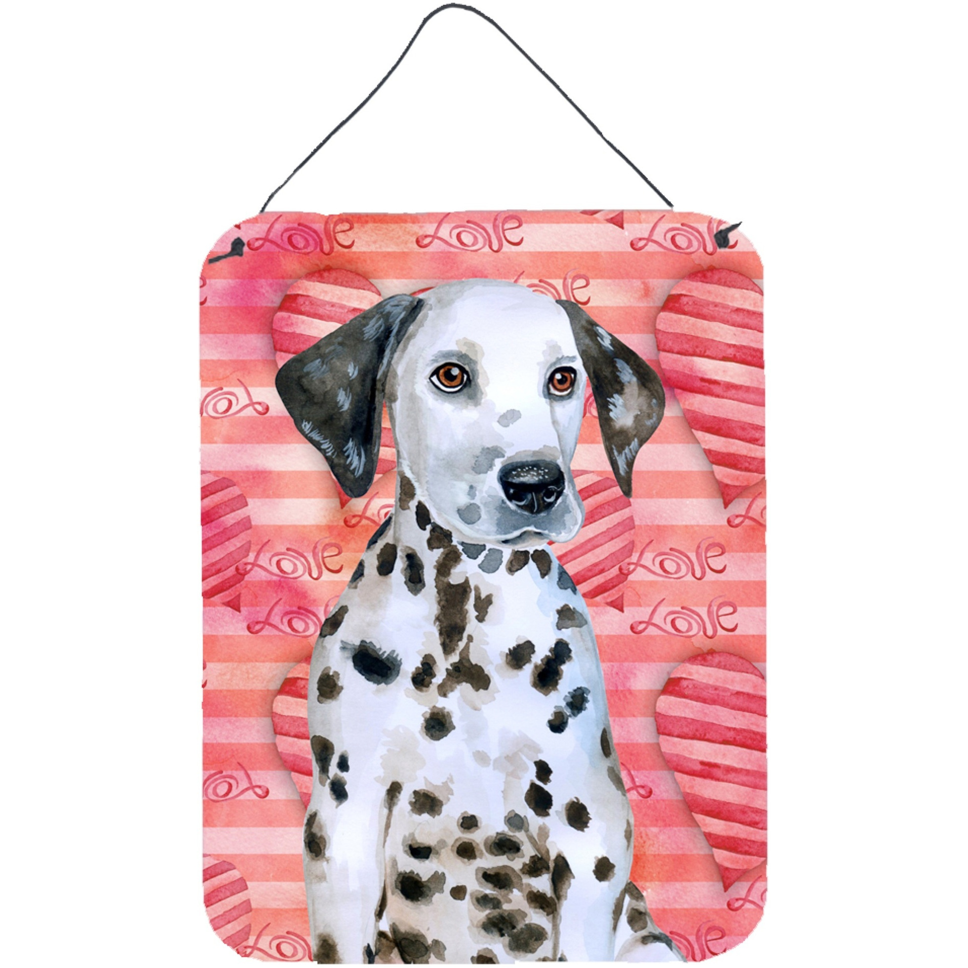 &quotCaroline's Treasures Dalmatian Puppy Love Metal Print, 16"" x 12"", Multicolor"