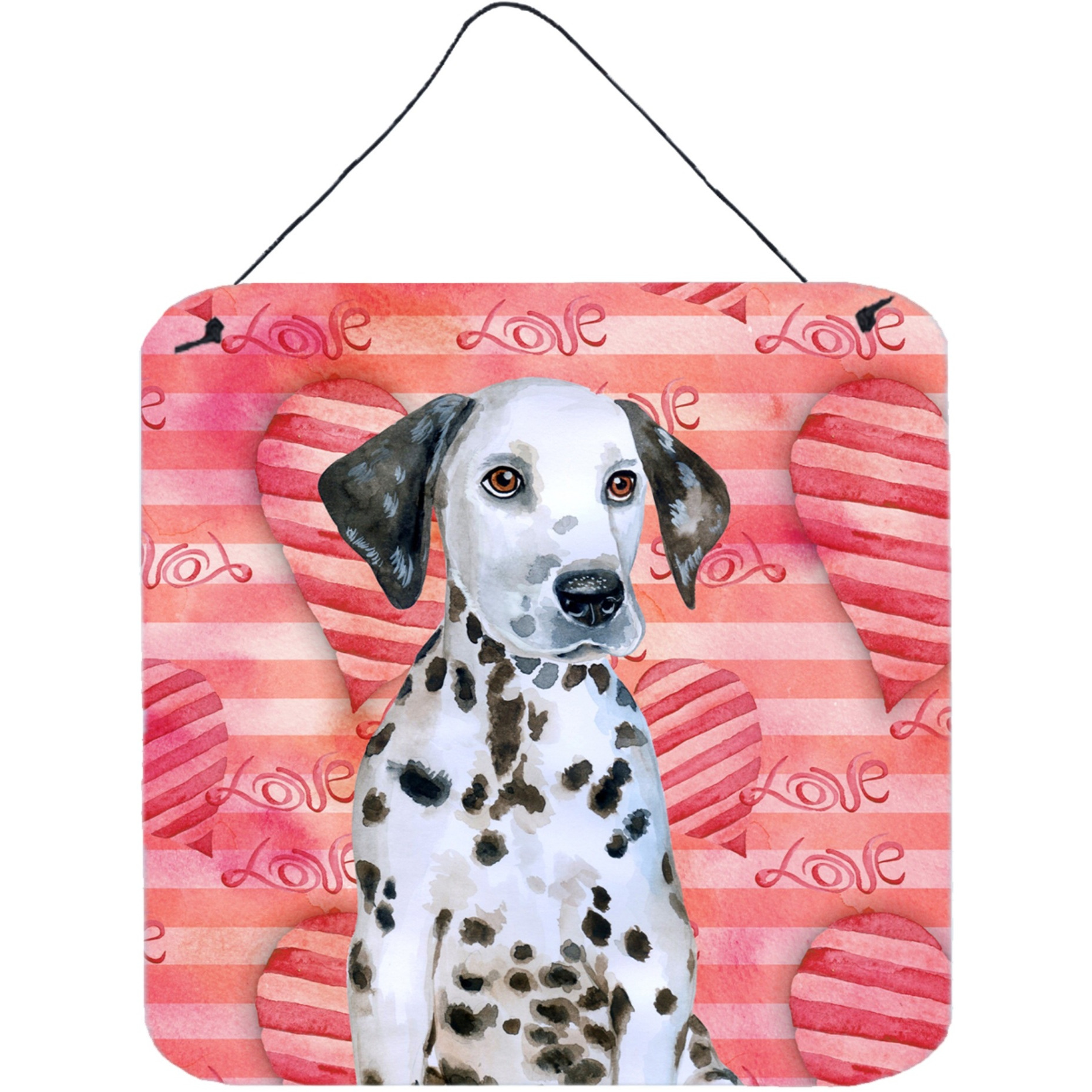 &quotCaroline's Treasures Dalmatian Puppy Metal Print, 6h x 6w, Love is a Dog"