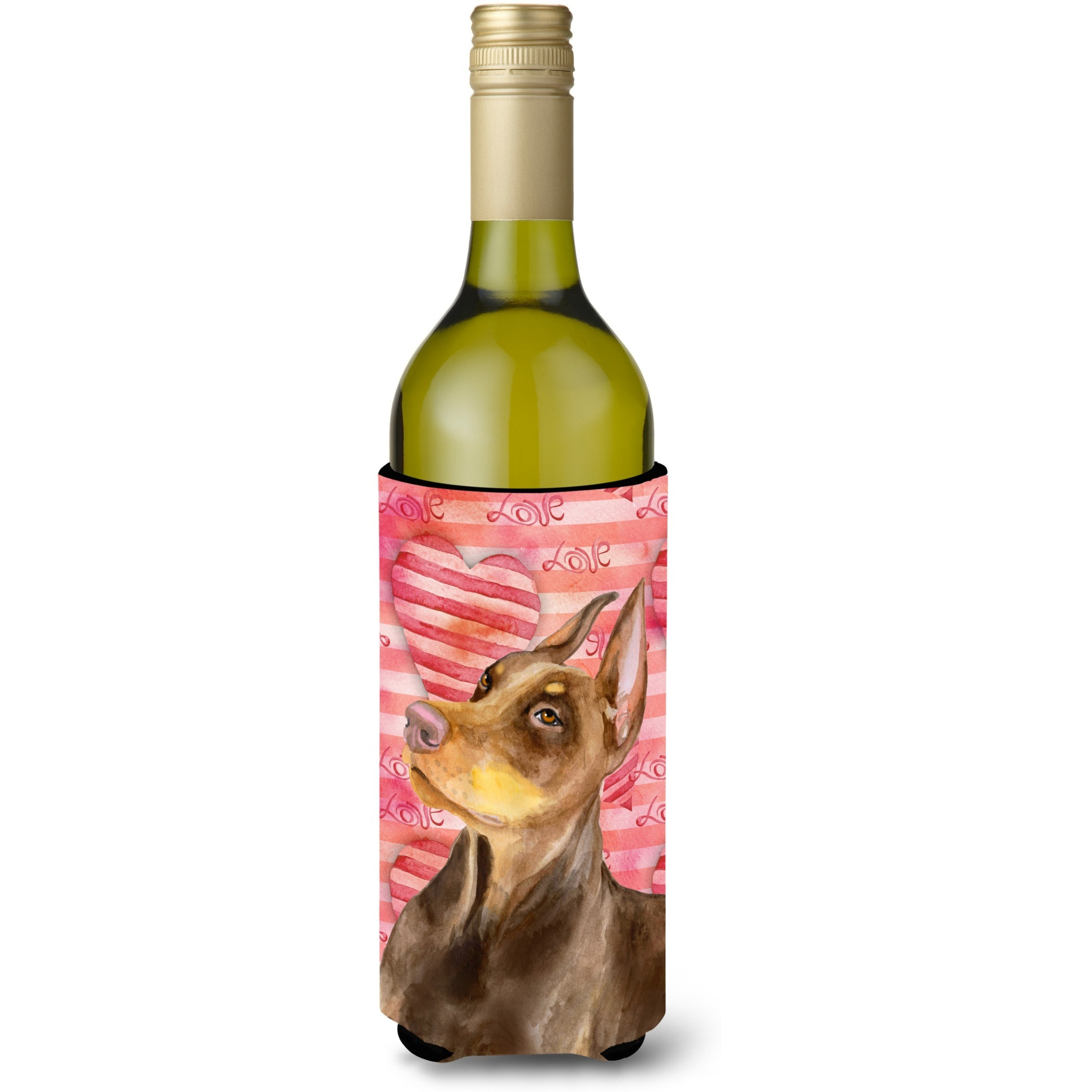 &quotCaroline's Treasures Doberman Pinscher Love Decorative Bottle Hugger, 750ml, Multicolor"