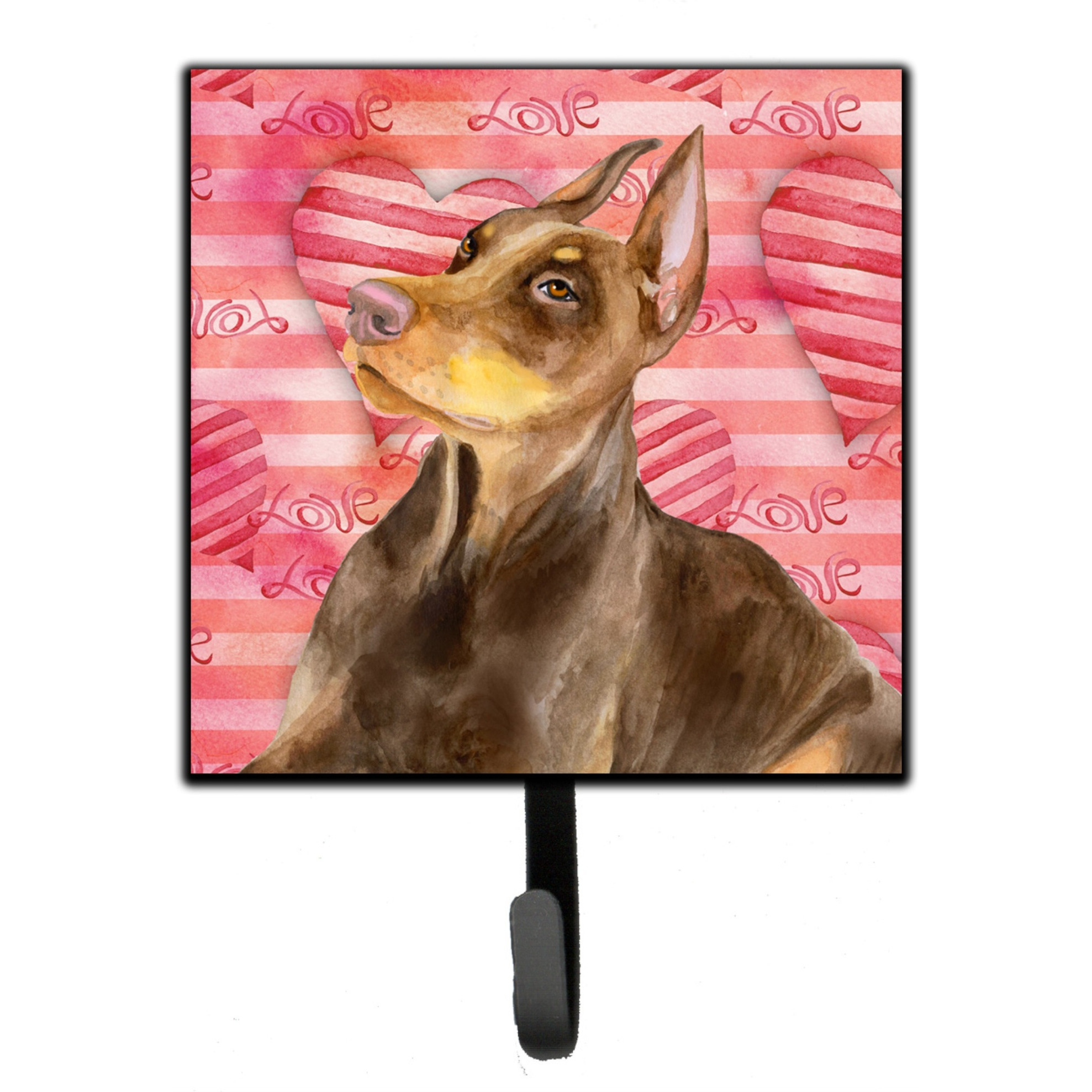 &quotCaroline's Treasures Doberman Pinscher Love Wall Hook, Small, Multicolor"