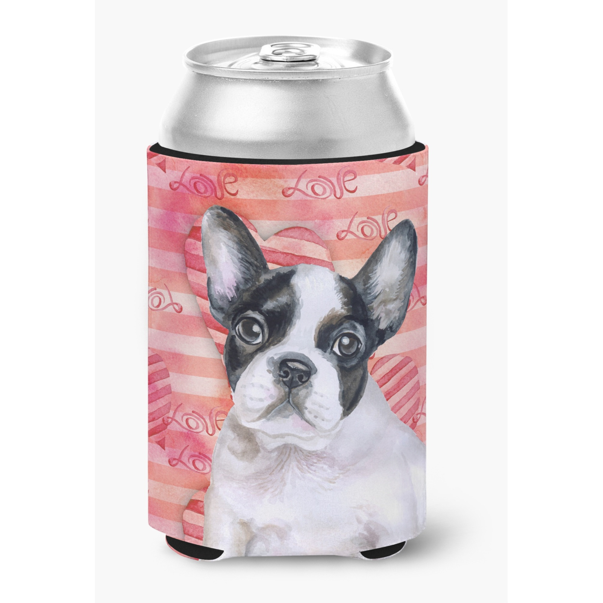 &quotCaroline's Treasures French Bulldog Black White Love Decorative Can Hugger, Multicolor"