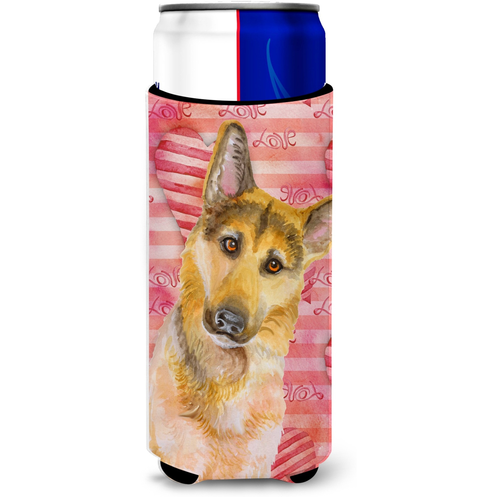 &quotCaroline's Treasures German Shepherd 2 Love Decorative Can Hugger, Slim, Multicolor"