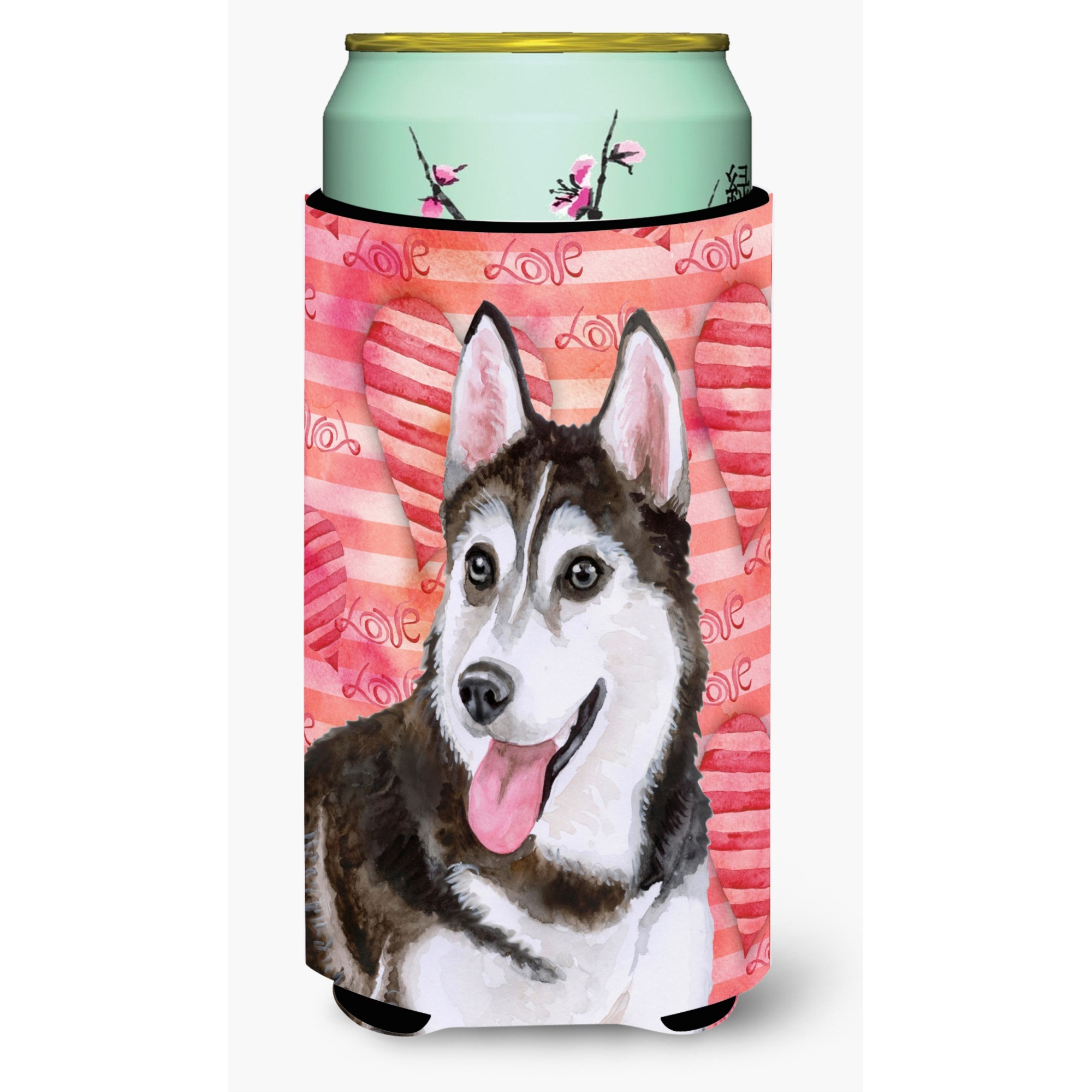 &quotCaroline's Treasures Siberian Husky 2 Love Decorative Can Hugger, Tall Boy, Multicolor"