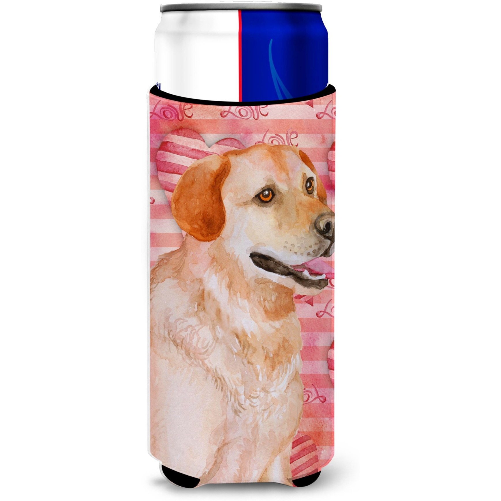 &quotCaroline's Treasures Labrador Retriever Love Decorative Can Hugger, Slim, Multicolor"