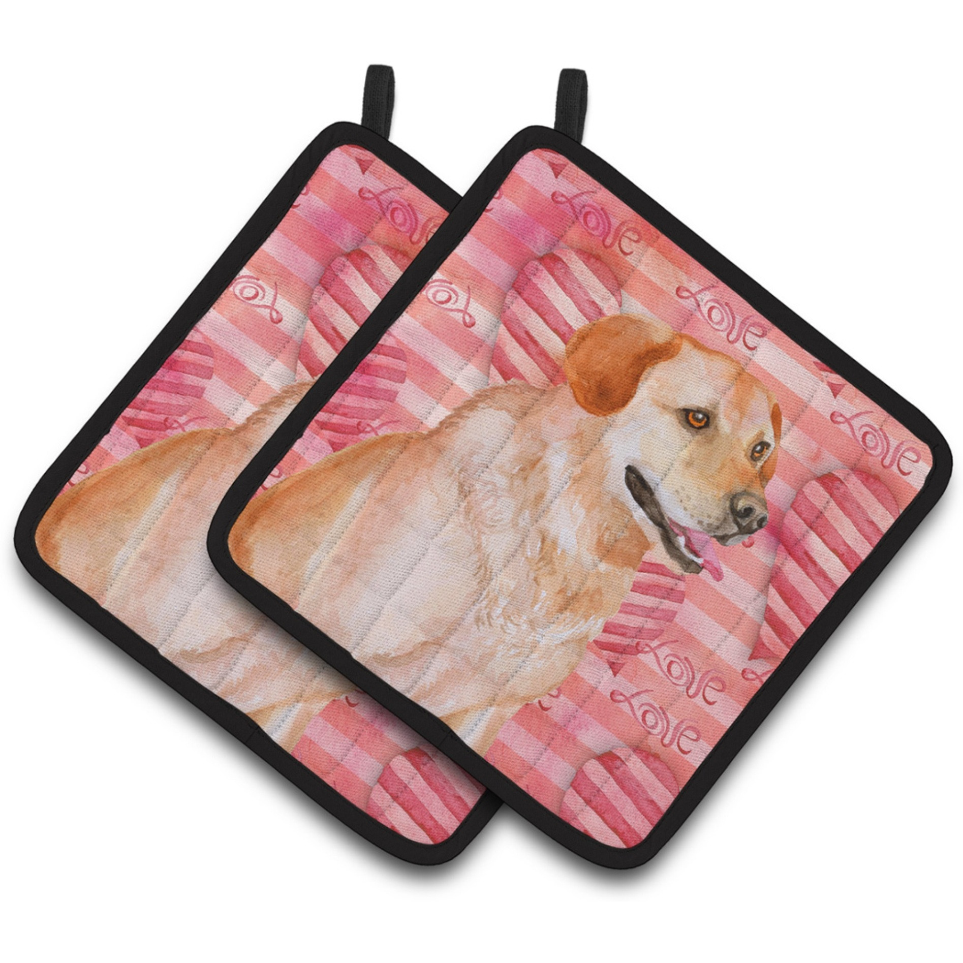 &quotCaroline's Treasures Labrador Retriever Decorated pot holder, 7.5H x 7.5W, Love is a Dog"
