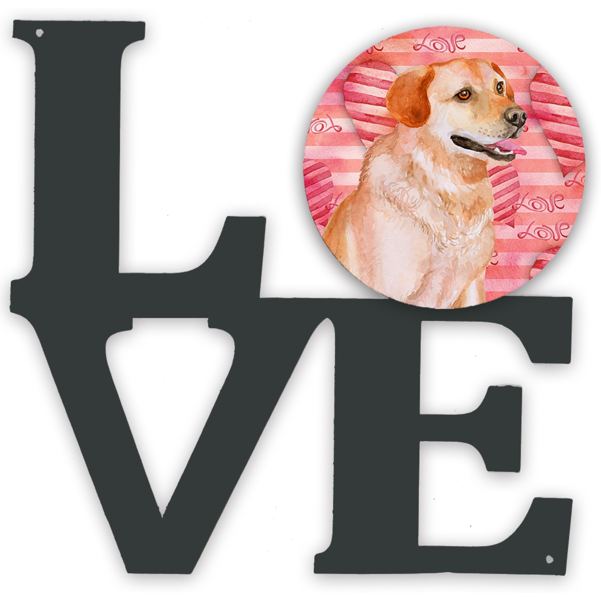 &quotCaroline's Treasures Labrador Retriever Metal Artwork Love wall-decor, Multicolor"