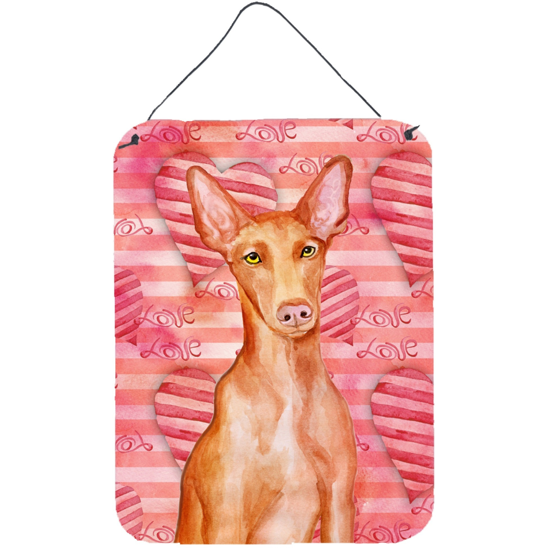 &quotCaroline's Treasures Pharaoh Hound Love Metal Print, 16"" x 12"", Multicolor"