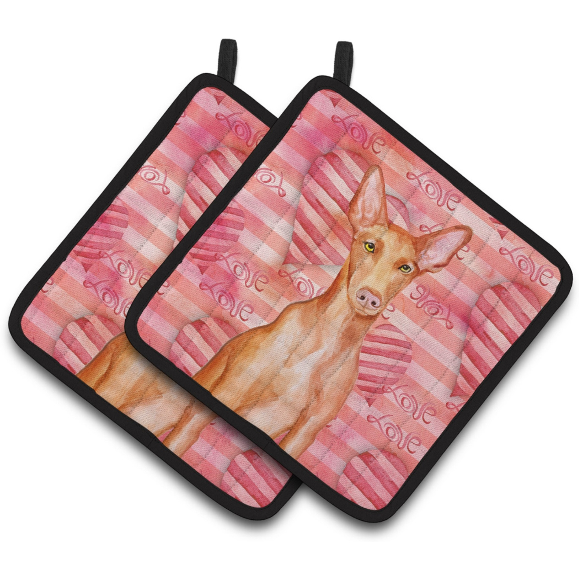 &quotCaroline's Treasures Pharaoh Hound Decorated pot holder, 7.5H x 7.5W, Love is a Dog"