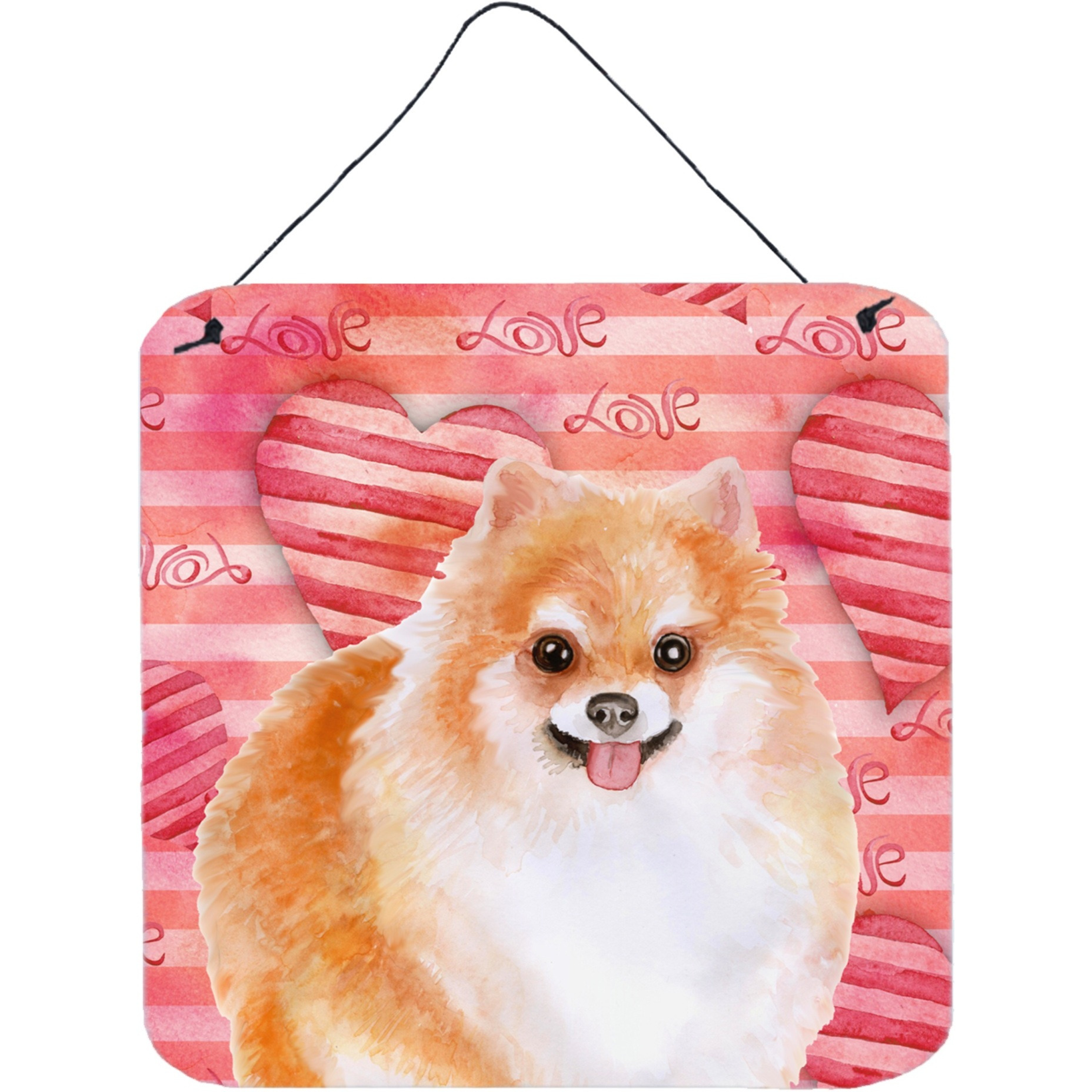 &quotCaroline's Treasures Pomeranian 2 Metal Print, 6h x 6w, Love is a Dog"