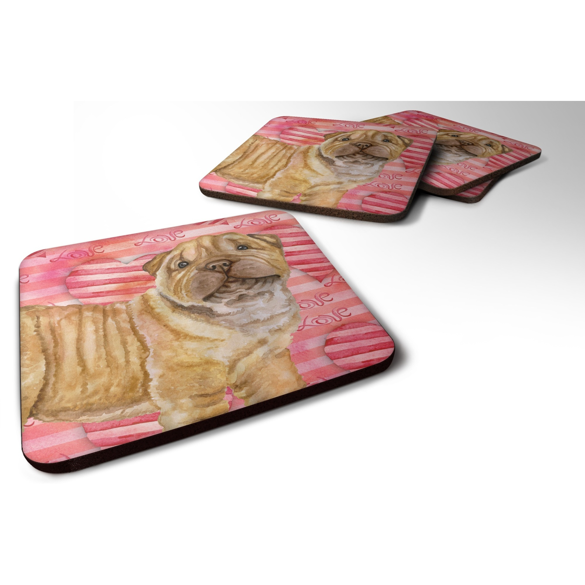 &quotCaroline's Treasures Shar Pei Puppy Love Decorative coasters, Multicolor"
