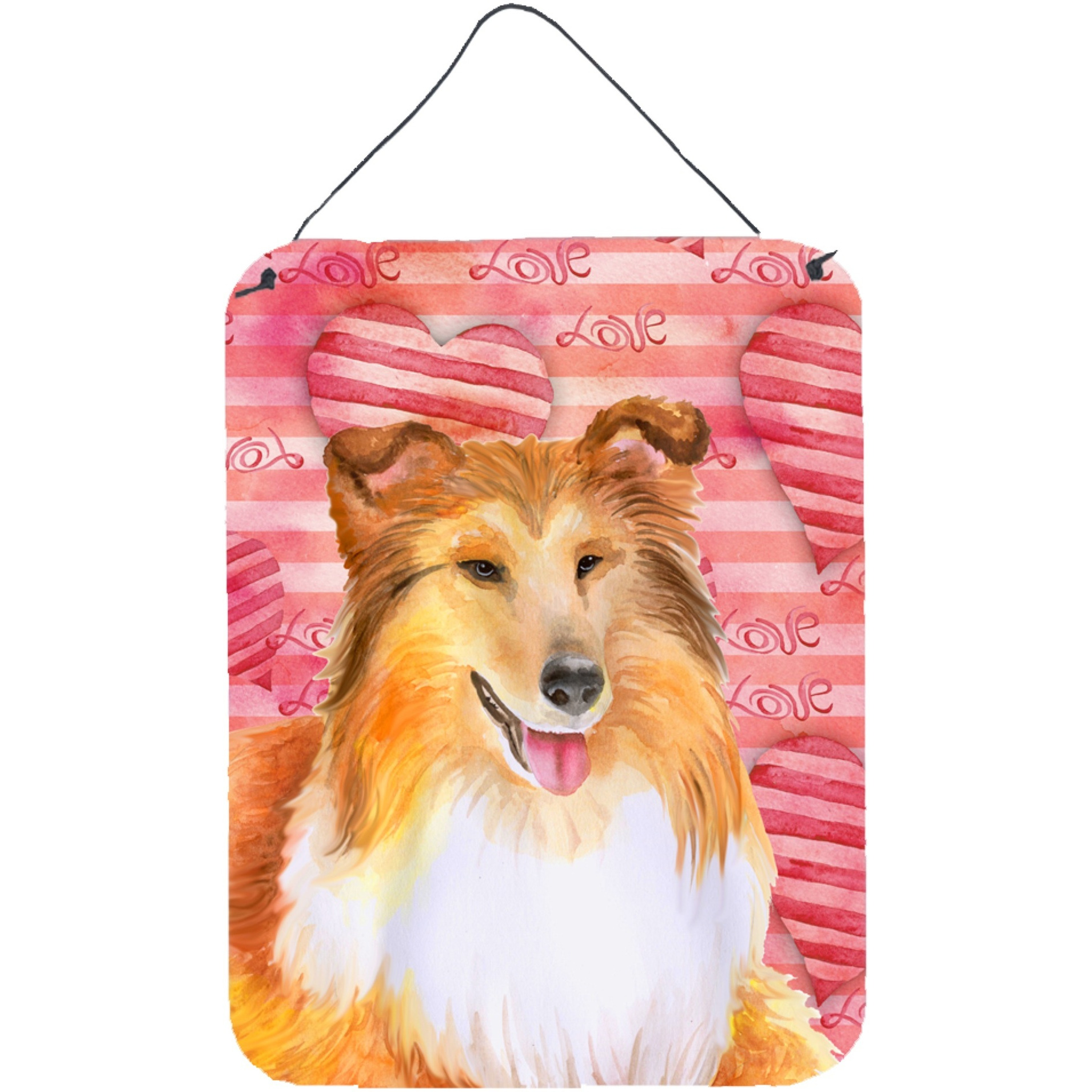 &quotCaroline's Treasures Sheltie Love Metal Print, 16"" x 12"", Multicolor"