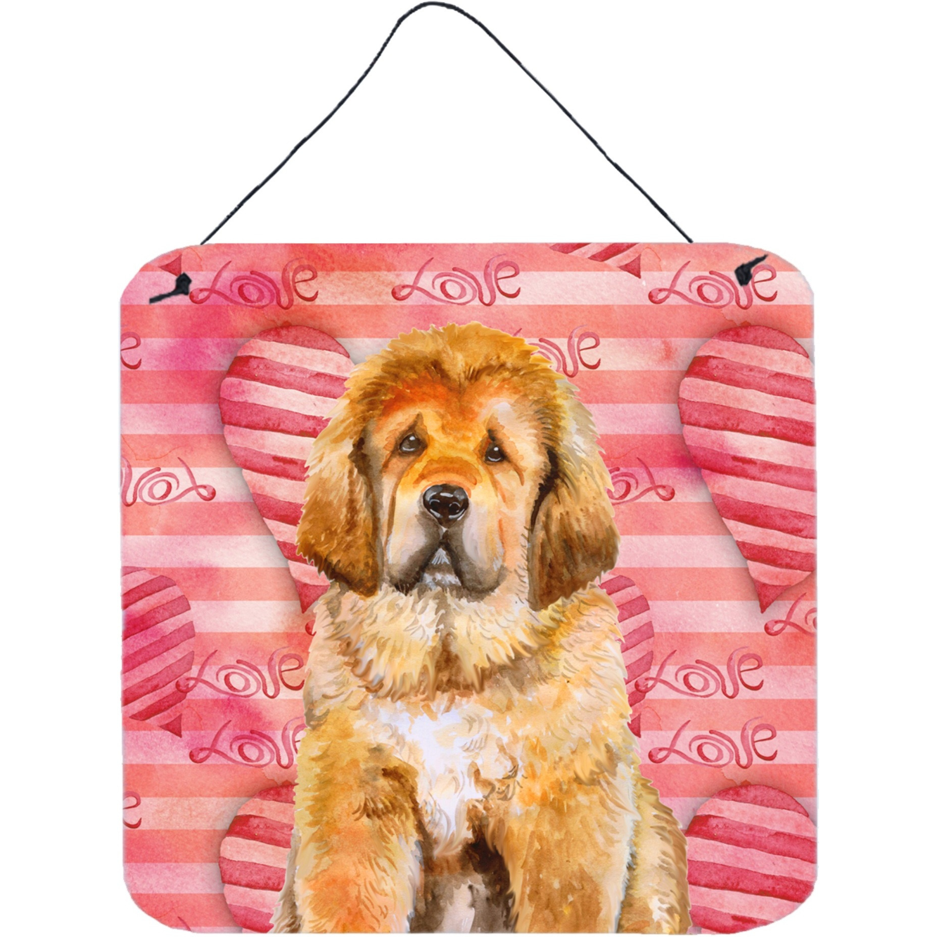 &quotCaroline's Treasures Tibetan Mastiff Metal Print, 6h x 6w, Love is a Dog"