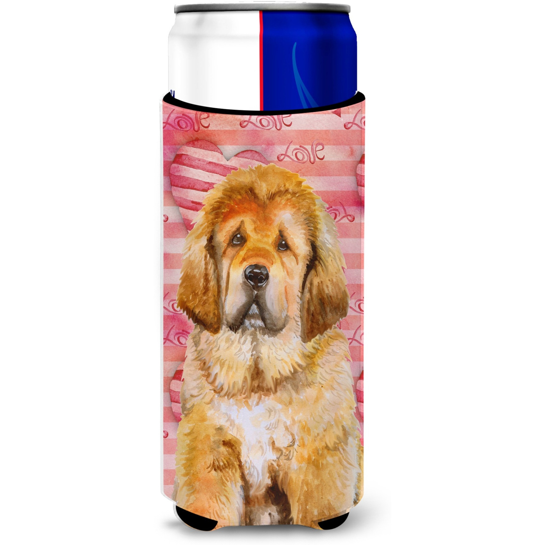 &quotCaroline's Treasures Tibetan Mastiff Love Decorative Can Hugger, Slim, Multicolor"