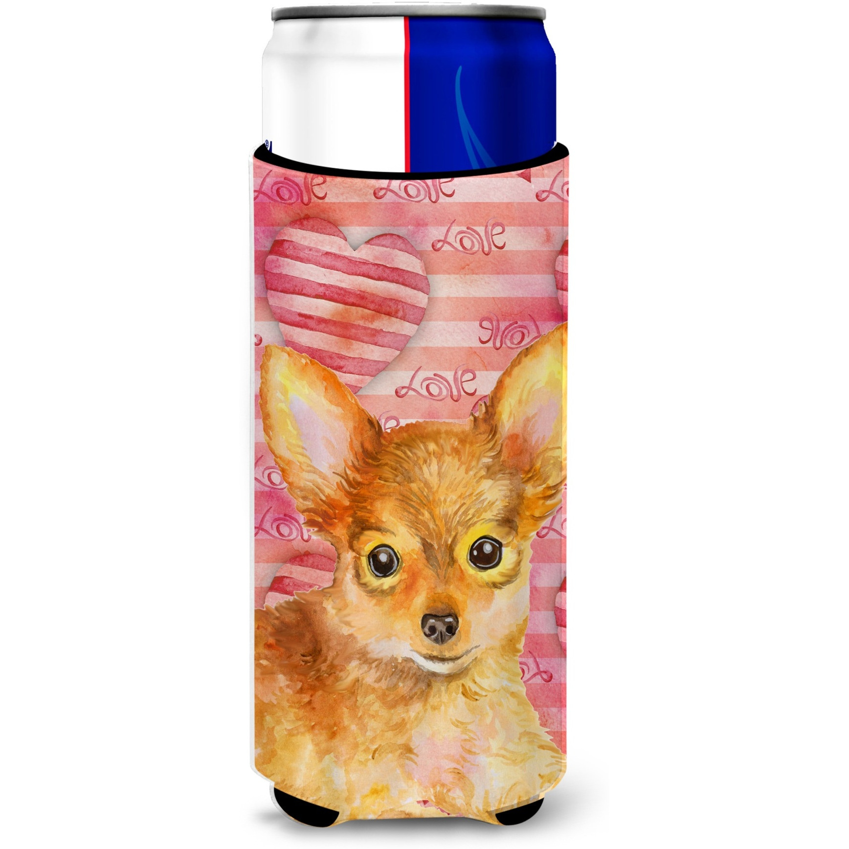 &quotCaroline's Treasures Toy Terrier Love Decorative Can Hugger, Slim, Multicolor"