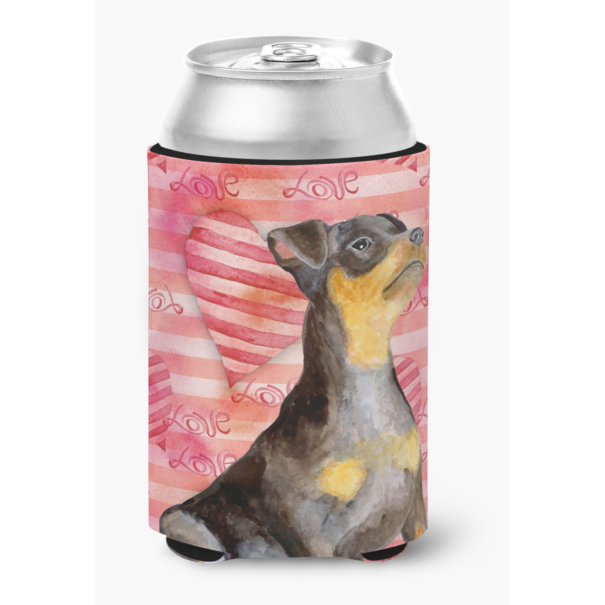 &quotCaroline's Treasures Miniature Pinscher 2 Love Decorative Can Hugger, Multicolor"