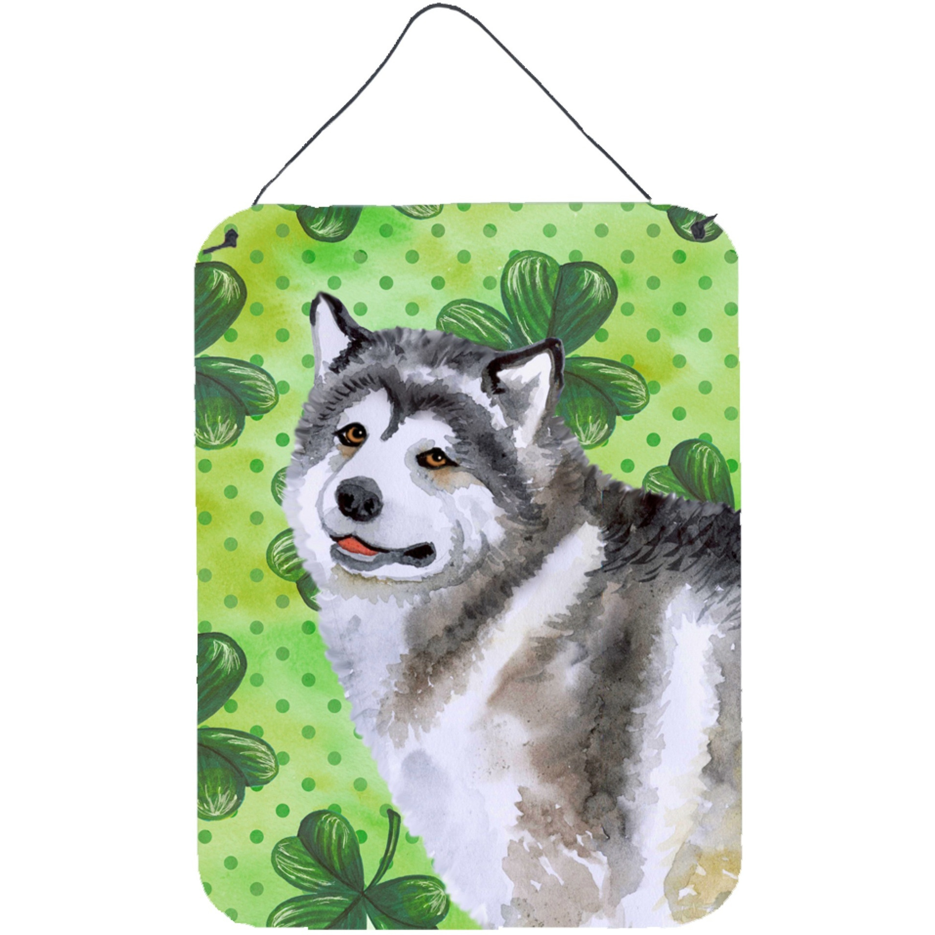 &quotCaroline's Treasures Alaskan Malamute St Patrick's Metal Print, 16"" x 12"", Multicolor"