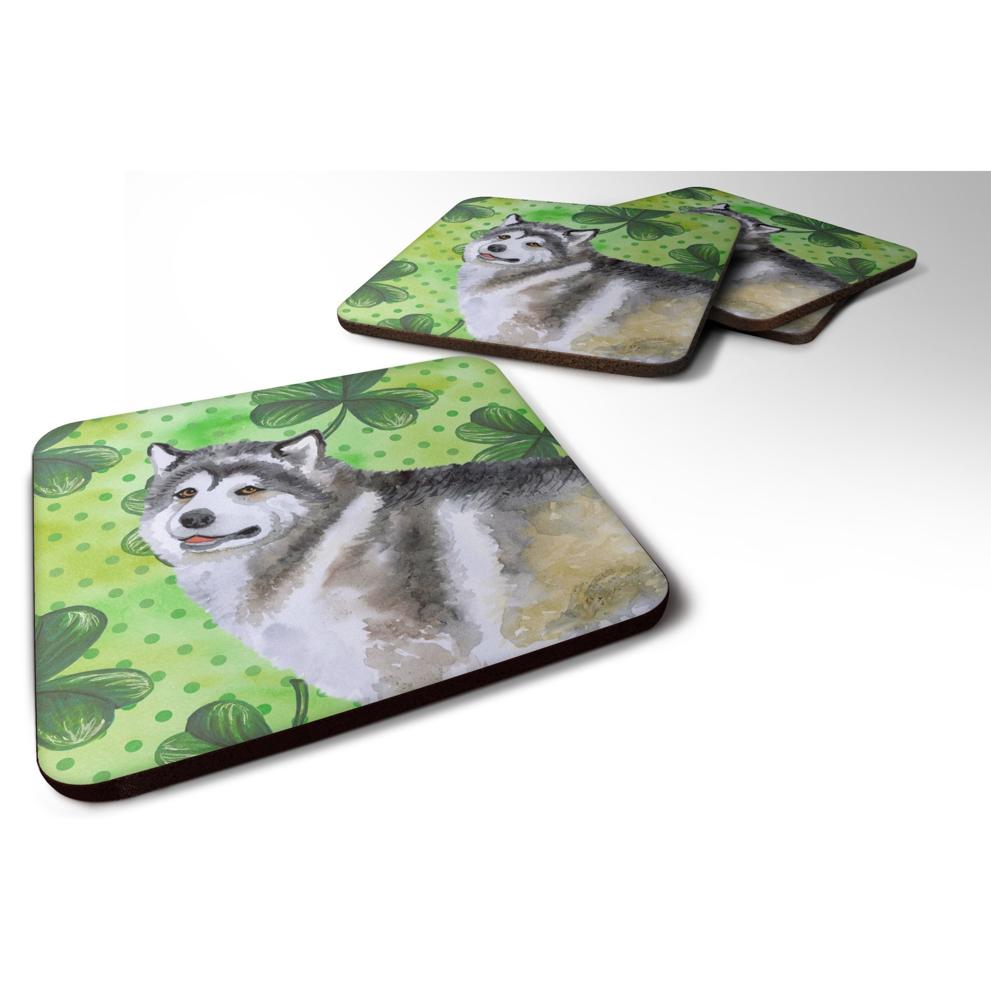 &quotCaroline's Treasures Alaskan Malamute St Patrick's Decorative coasters, Multicolor"