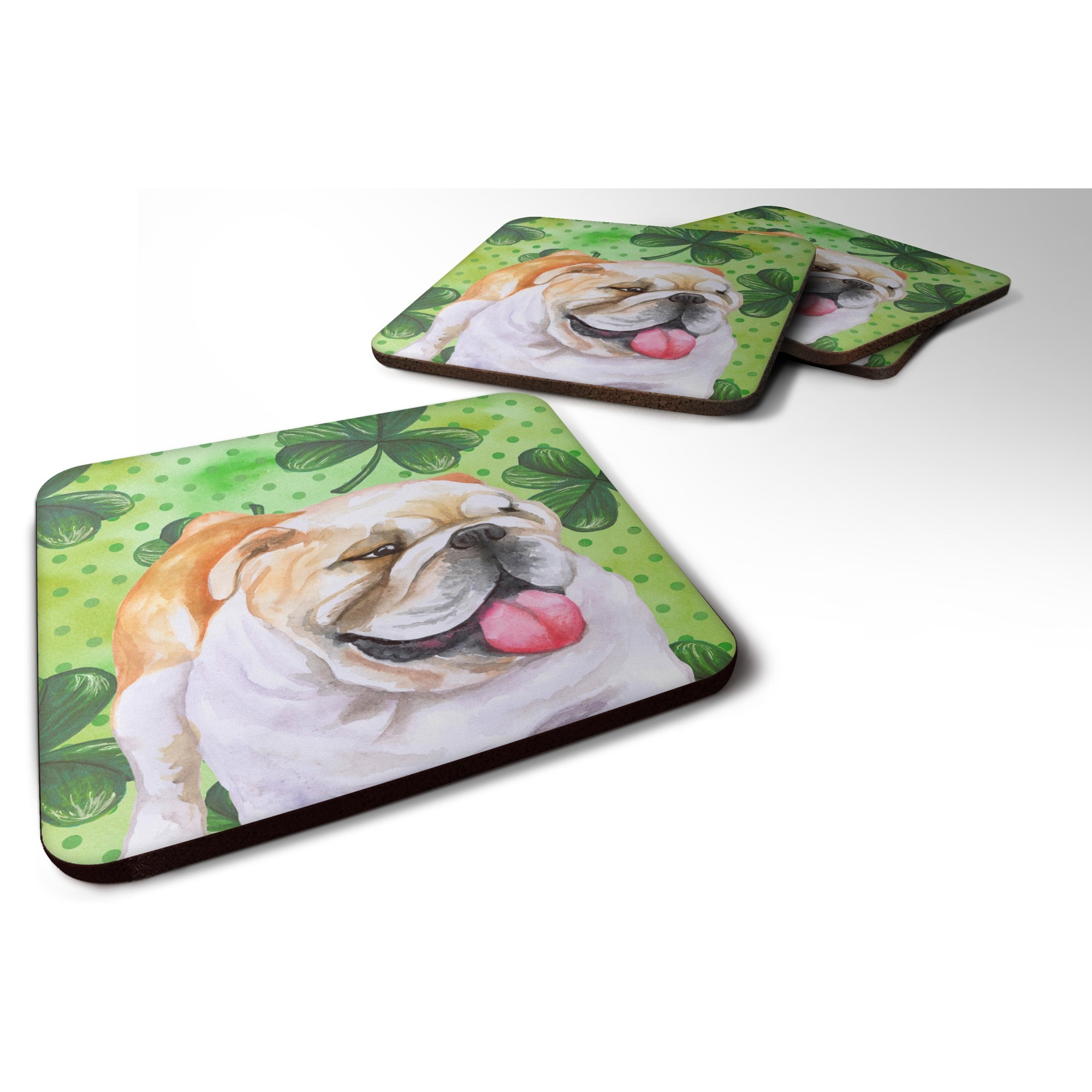 &quotCaroline's Treasures English Bulldog St Patrick's Decorative coasters, Multicolor"