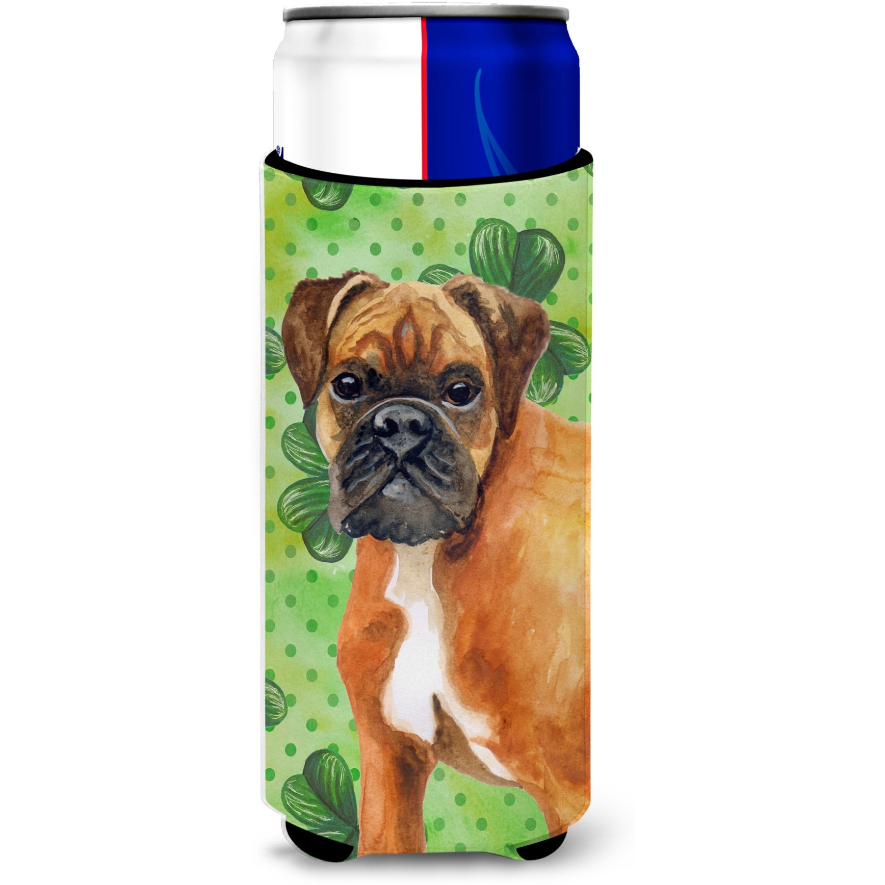 &quotCaroline's Treasures German Boxer St Patrick's Decorative Can Hugger, Slim, Multicolor"
