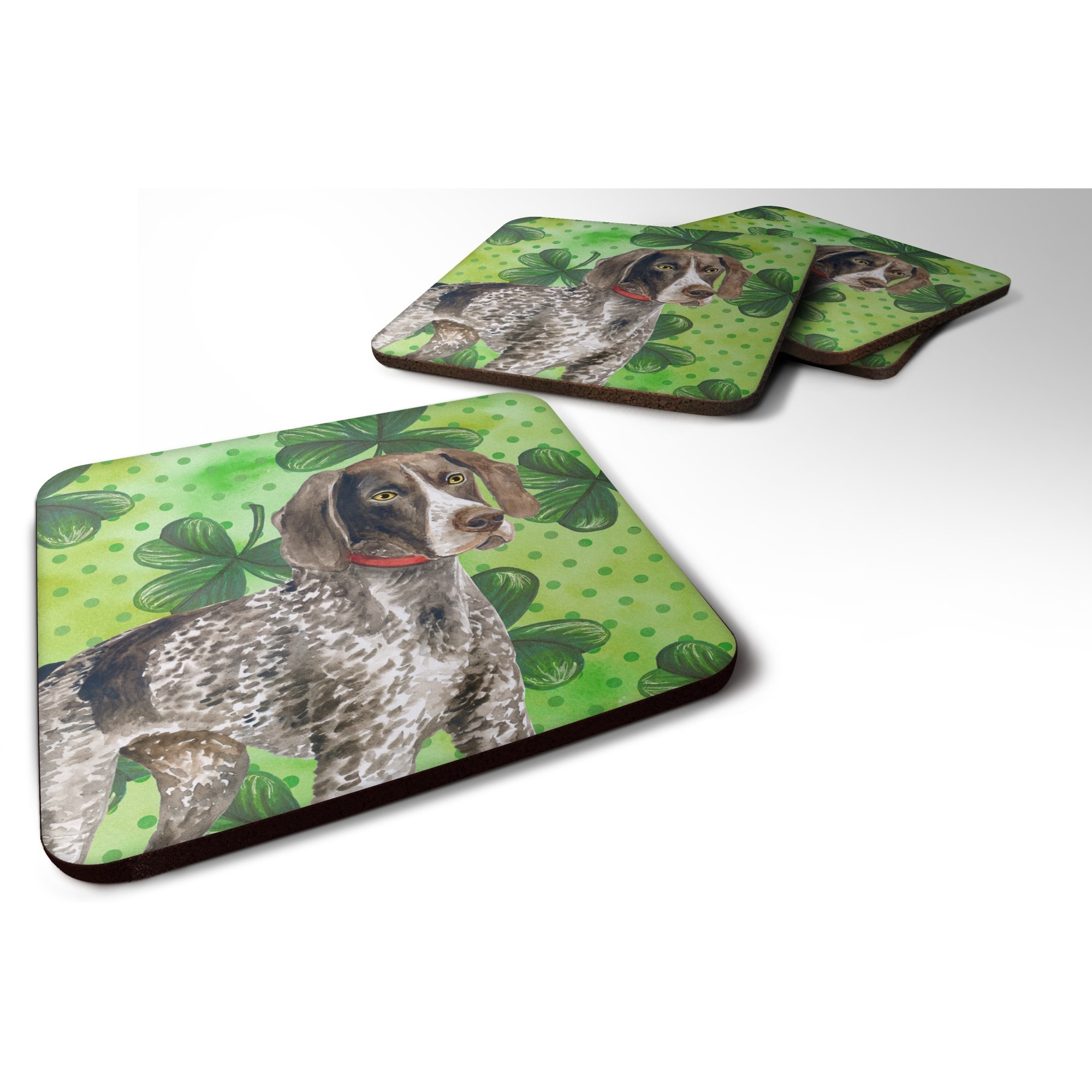 &quotCaroline's Treasures German Shorthaired Pointer St Patrick's Decorative coasters, Multicolor"