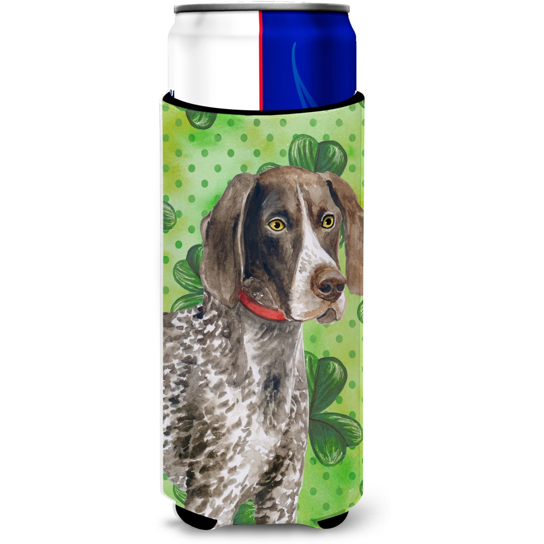&quotCaroline's Treasures German Shorthaired Pointer St Patrick's Decorative Can Hugger, Slim, Multicolor"