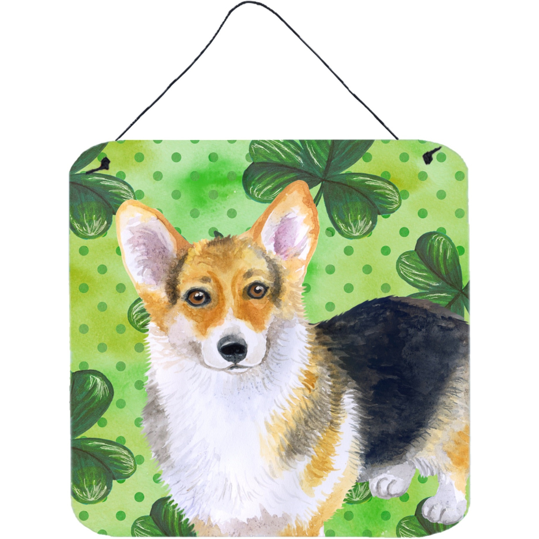 &quotCaroline's Treasures Pembroke Corgi Metal Print, 6h x 6w, St Patrick's Day"