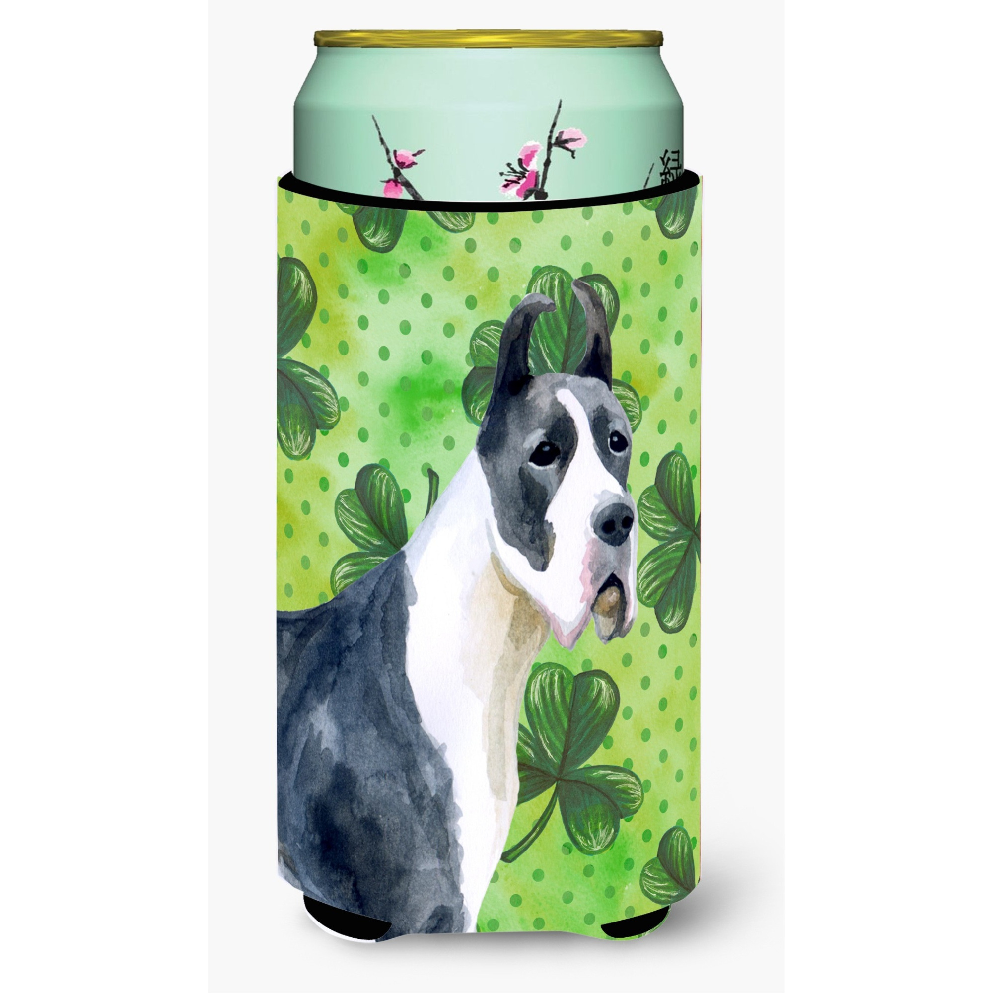 &quotCaroline's Treasures Harlequin Dane St Patrick's Decorative Can Hugger, Tall Boy, Multicolor"