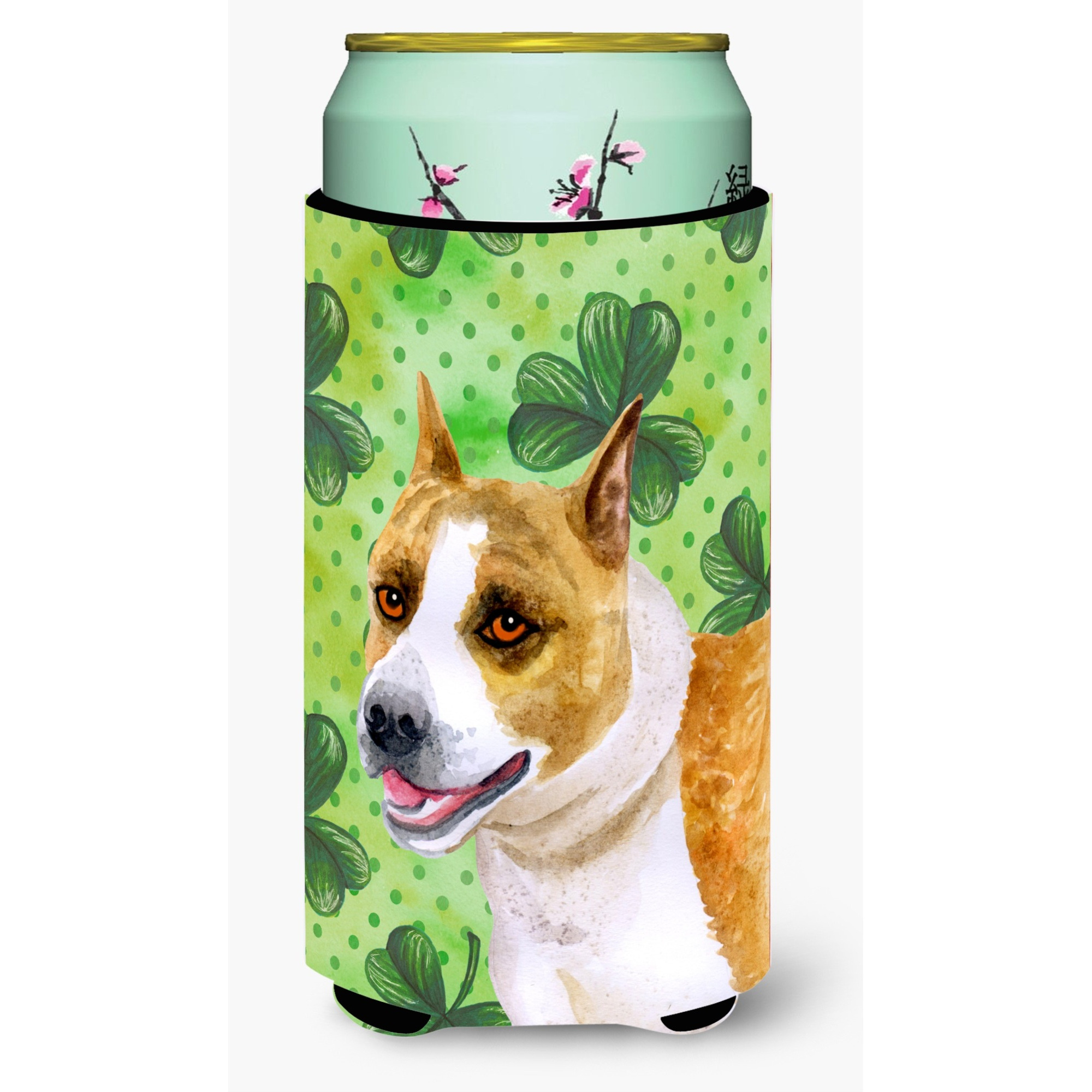 &quotCaroline's Treasures American Staffordshire St Patrick's Decorative Can Hugger, Tall Boy, Multicolor"