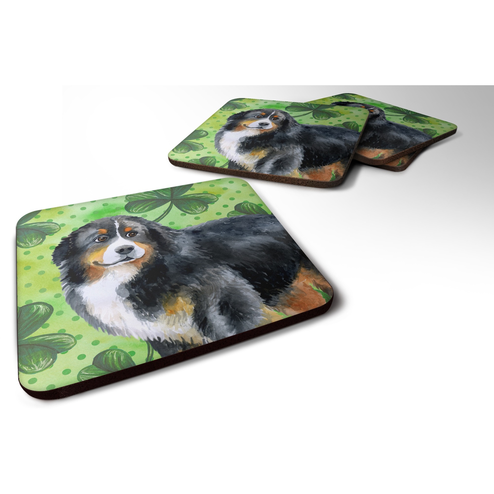 &quotCaroline's Treasures Bernese Mountain Dog St Patrick's Decorative coasters, Multicolor"