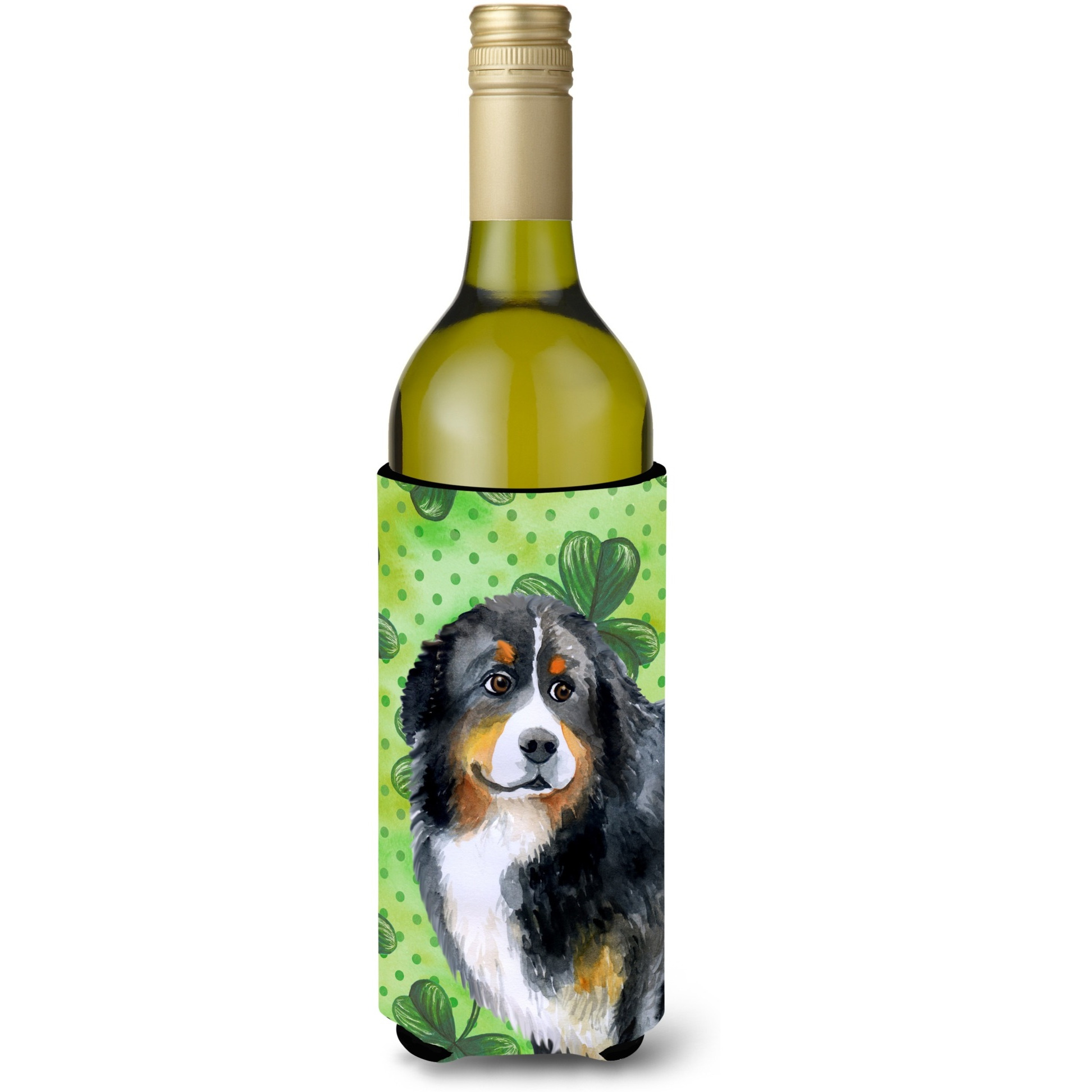 &quotCaroline's Treasures Bernese Mountain Dog St Patrick's Decorative Bottle Hugger, 750ml, Multicolor"
