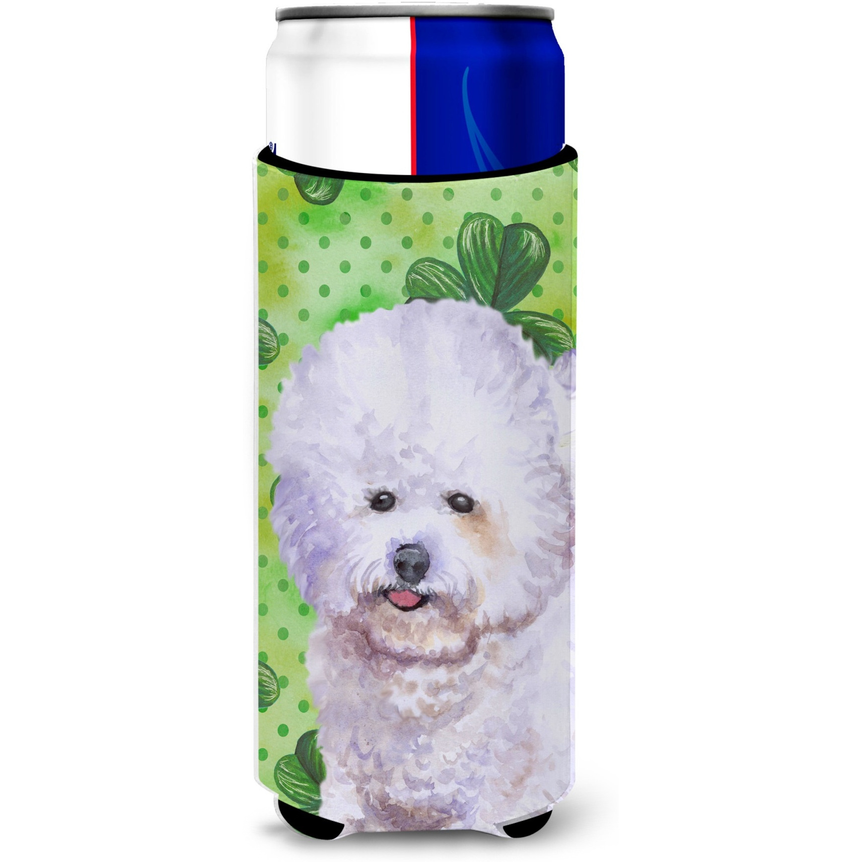 &quotCaroline's Treasures Bichon Frise St Patrick's Decorative Can Hugger, Slim, Multicolor"