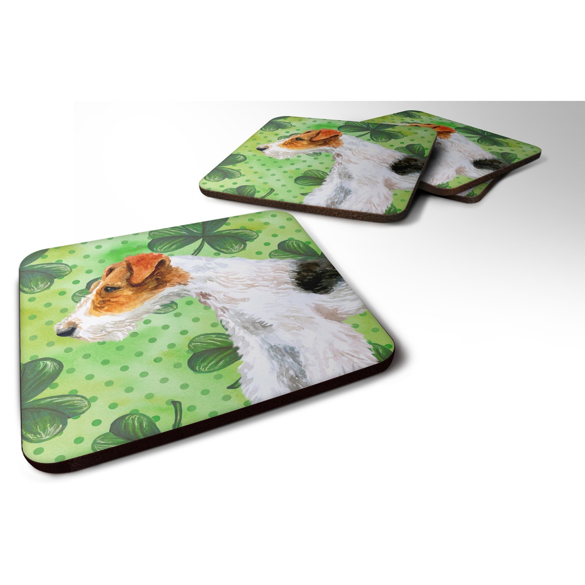 &quotCaroline's Treasures Fox Terrier St Patrick's Decorative coasters, Multicolor"
