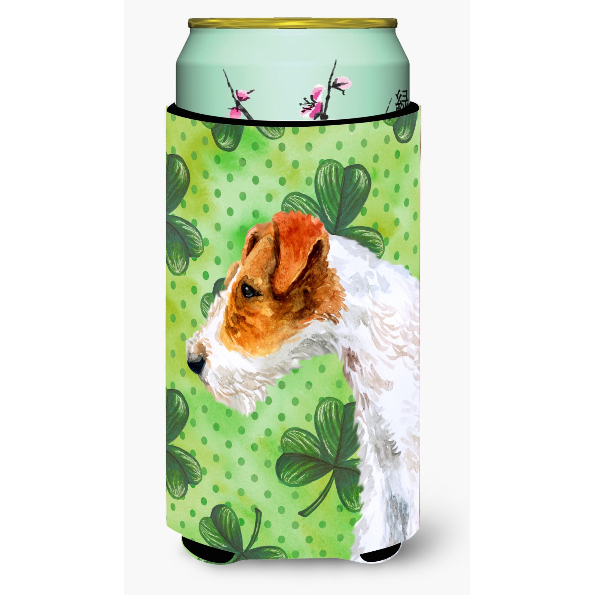 &quotCaroline's Treasures Fox Terrier St Patrick's Decorative Can Hugger, Tall Boy, Multicolor"