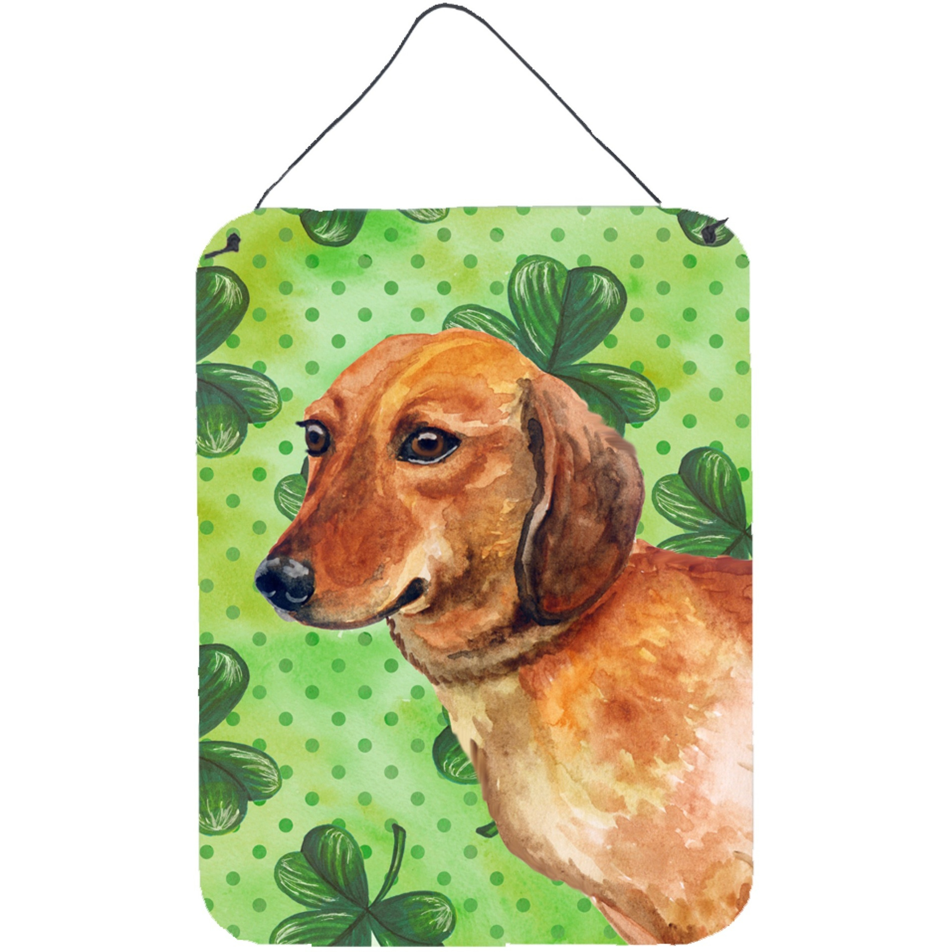 &quotCaroline's Treasures Dachshund St Patrick's Metal Print, 16"" x 12"", Multicolor"