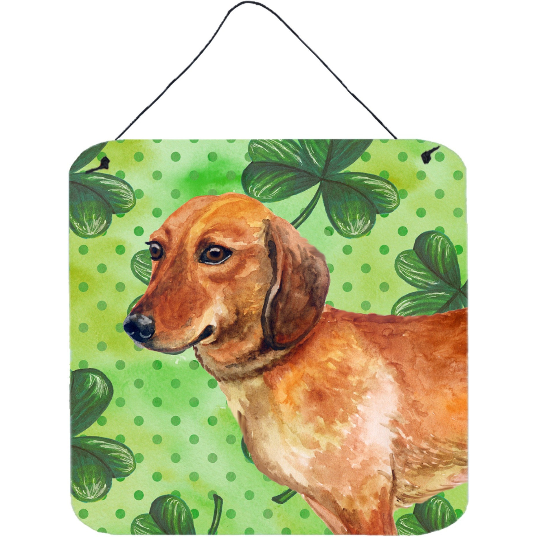 &quotCaroline's Treasures Dachshund Metal Print, 6h x 6w, St Patrick's Day"
