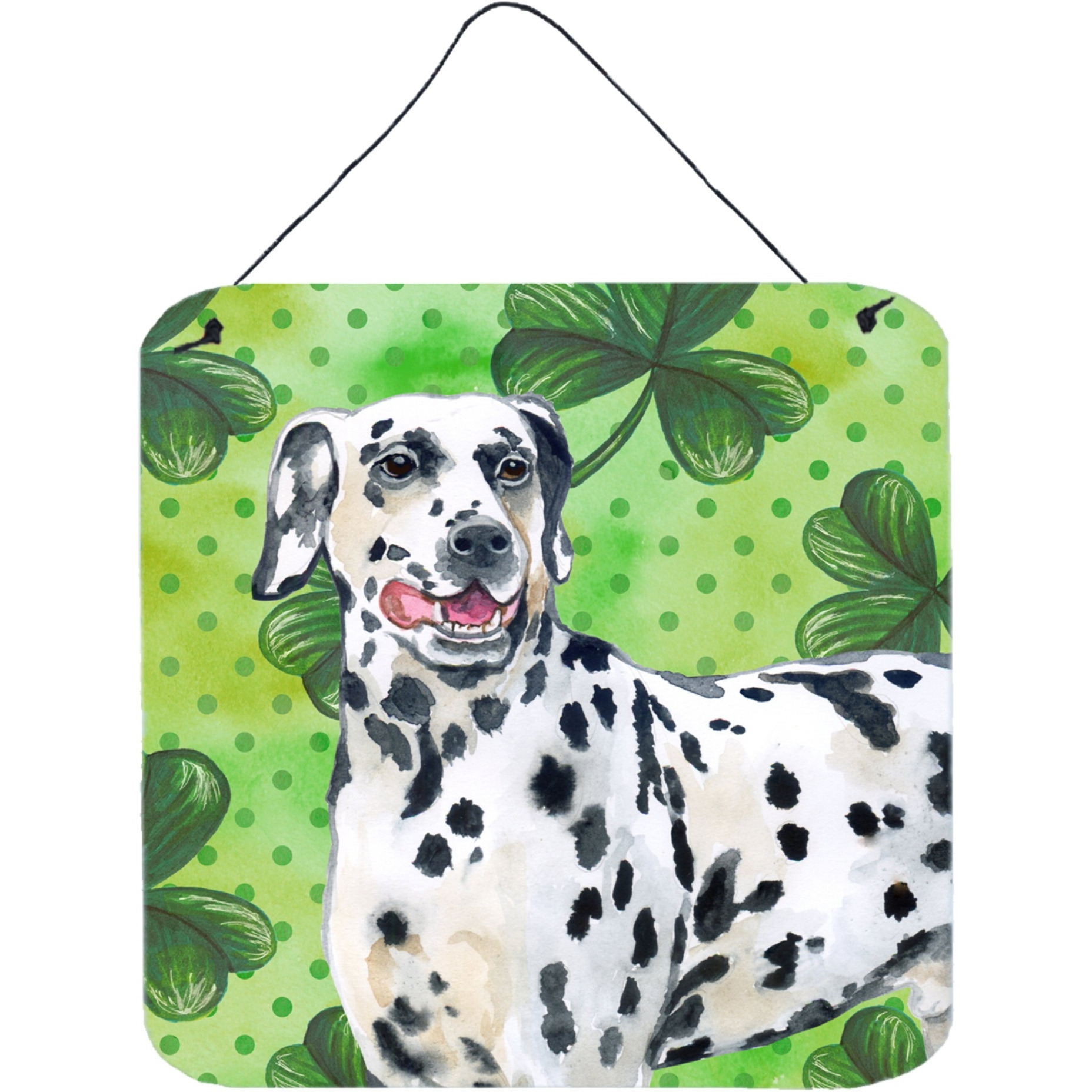 &quotCaroline's Treasures Dalmatian Metal Print, 6h x 6w, St Patrick's Day"