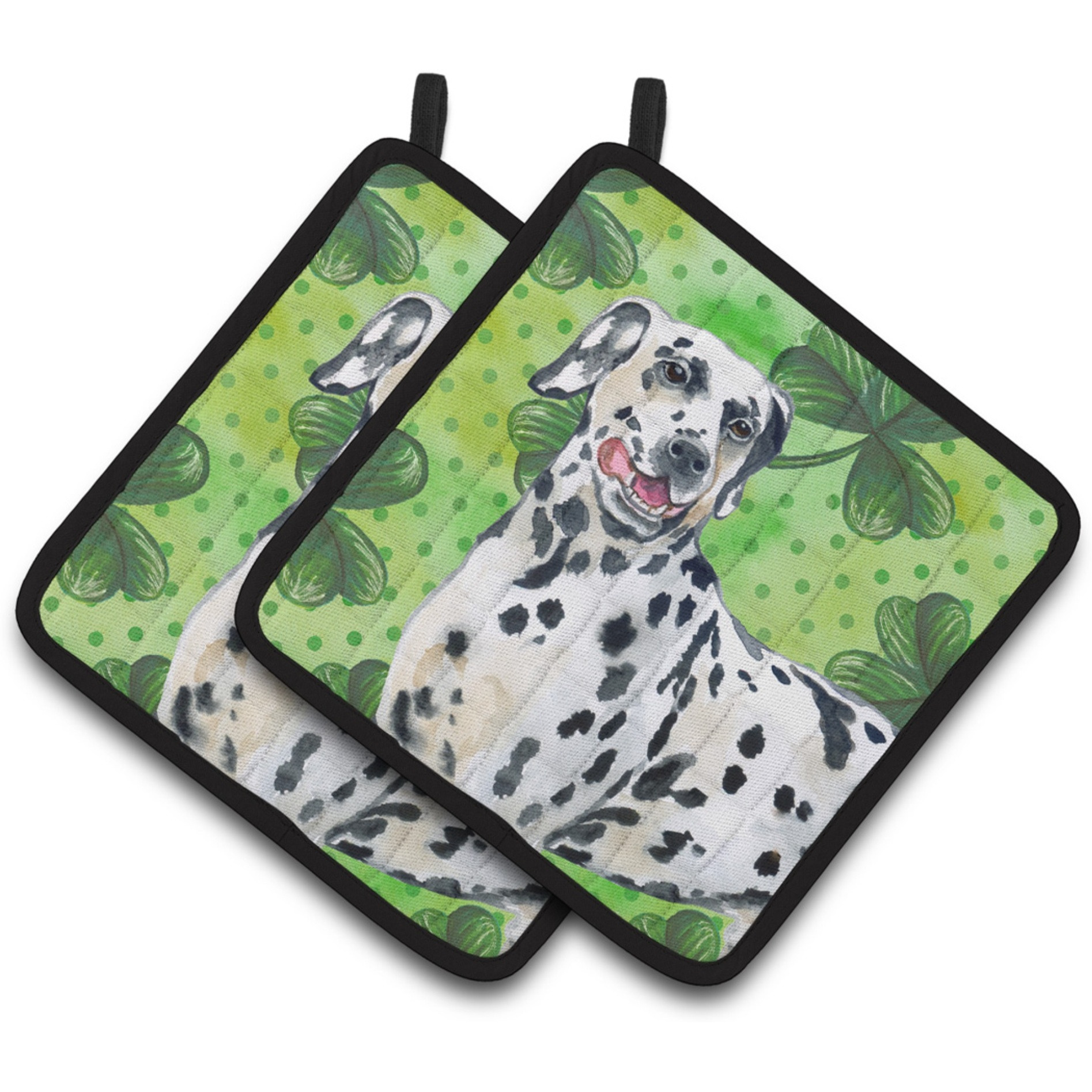&quotCaroline's Treasures Dalmatian Decorated pot holder, 7.5H x 7.5W, St Patrick's Day"