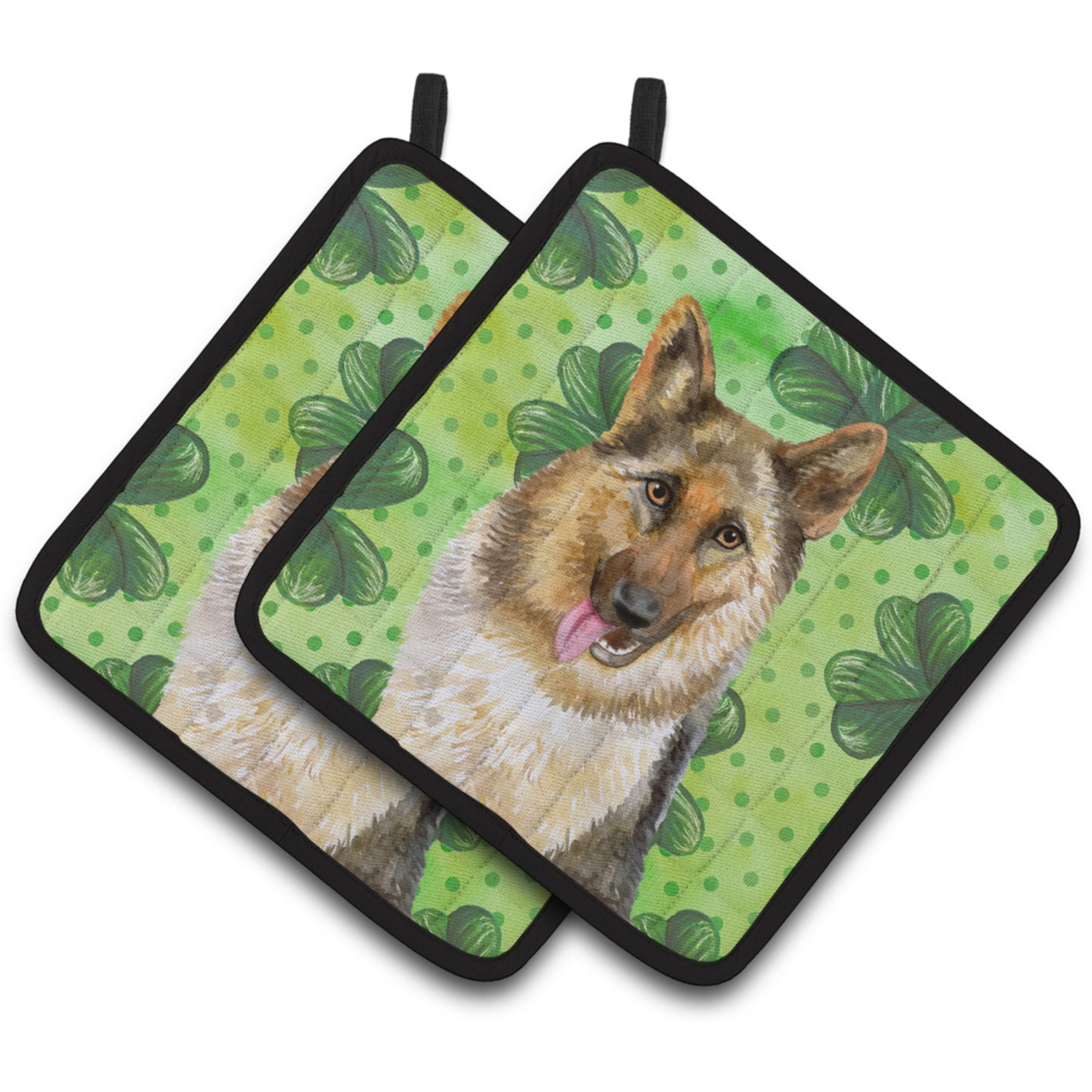 &quotCaroline's Treasures German Shepherd Decorated pot holder, 7.5H x 7.5W, St Patrick's Day"