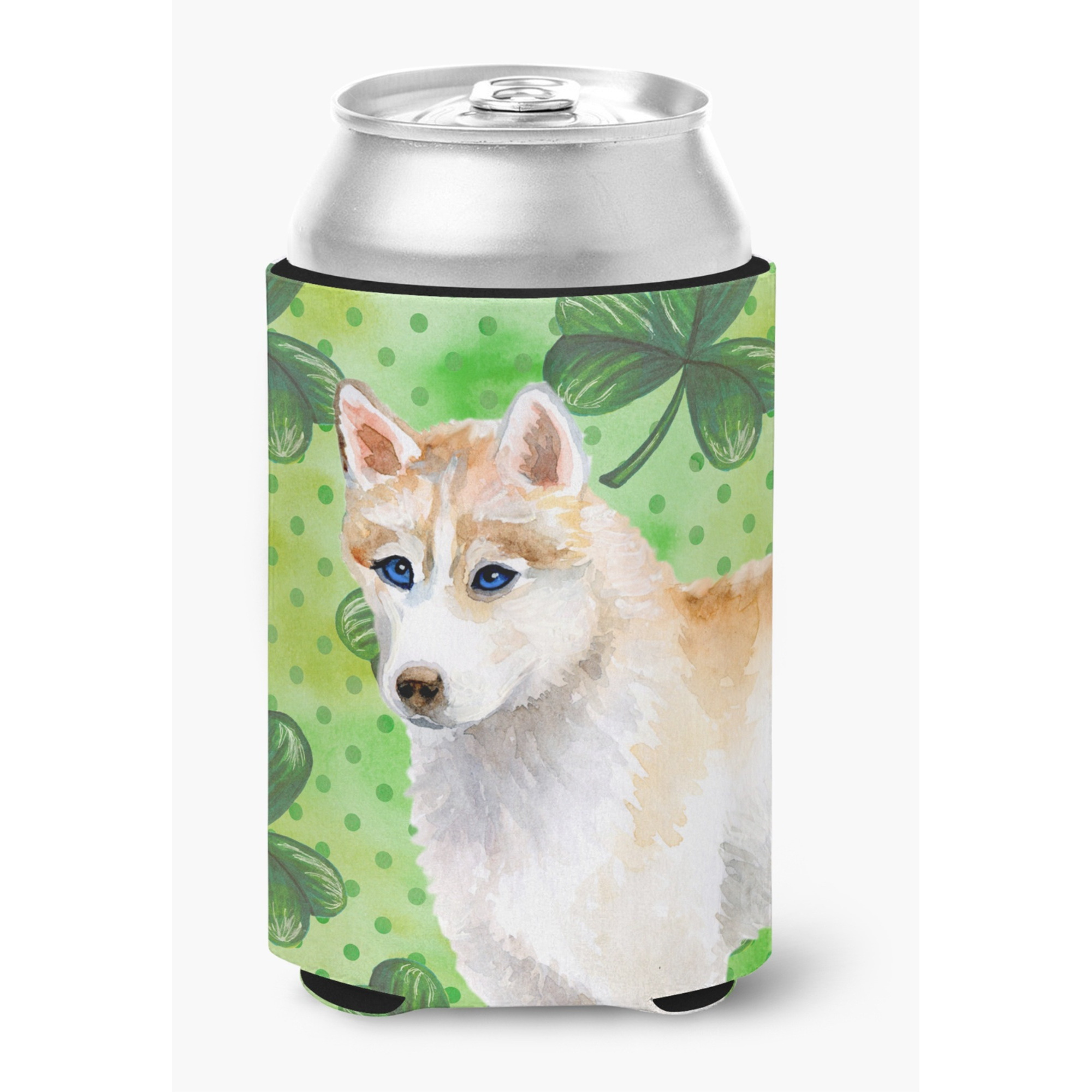 &quotCaroline's Treasures Siberian Husky St Patrick's Decorative Can Hugger, Multicolor"