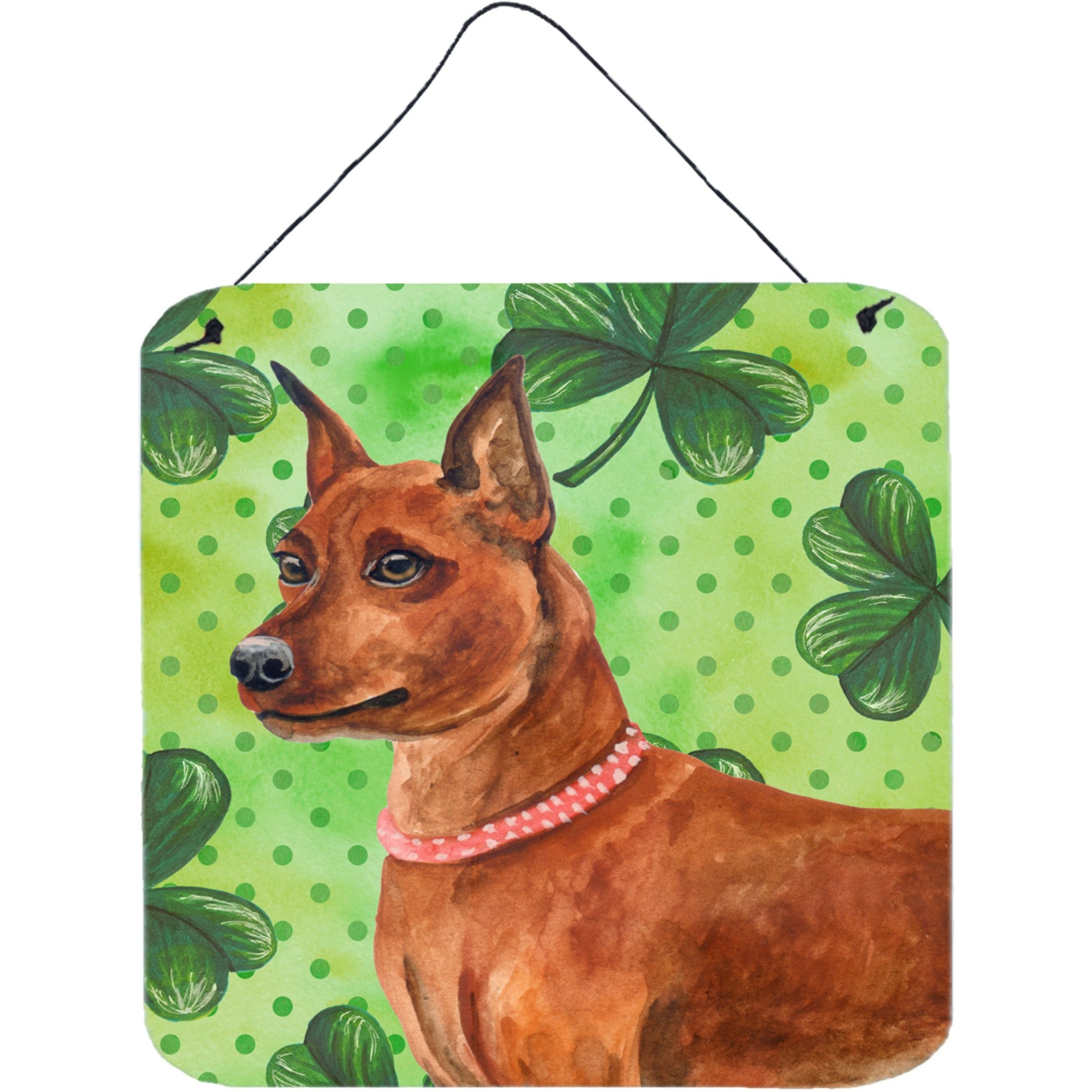 &quotCaroline's Treasures Miniature Pinscher Metal Print, 6h x 6w, St Patrick's Day"