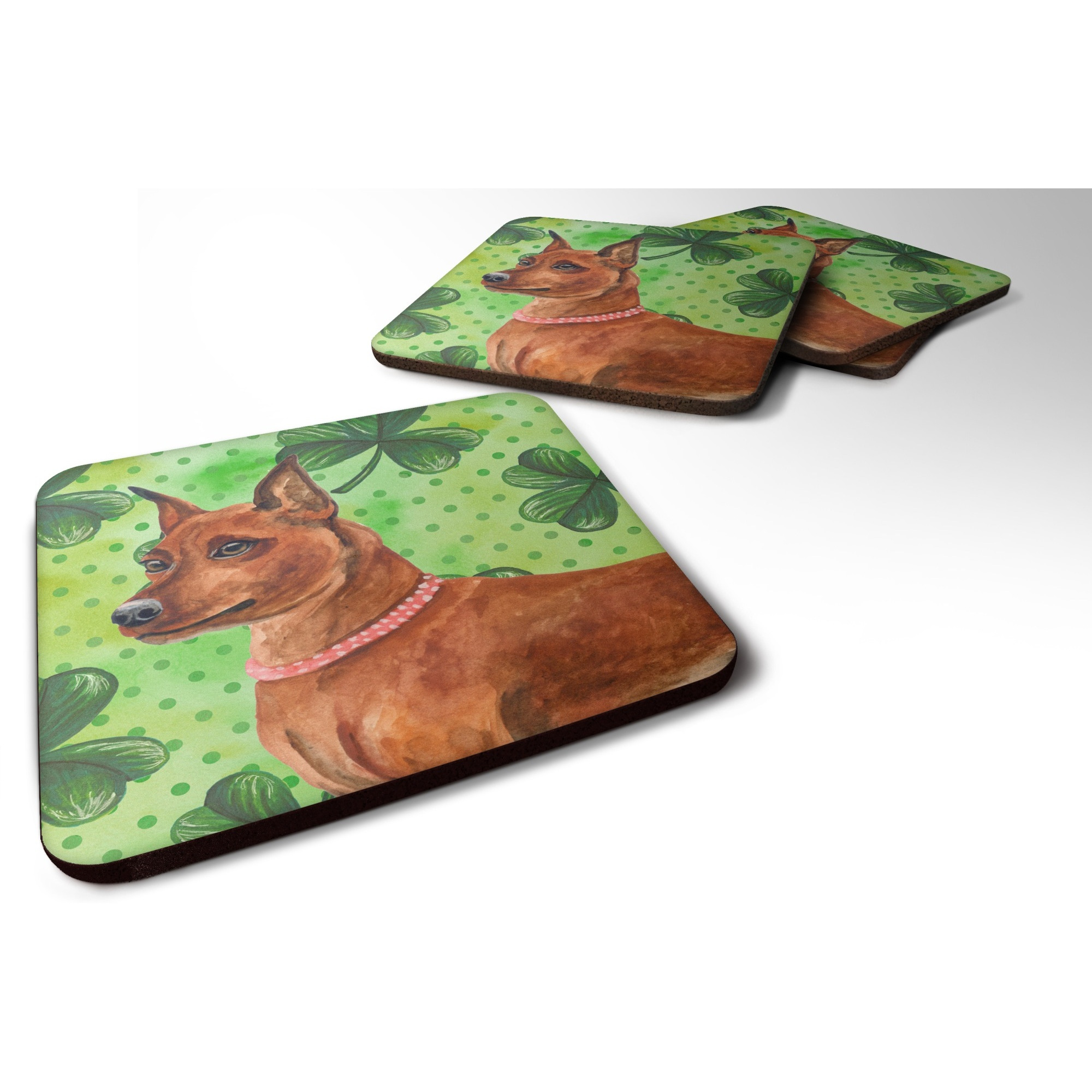 &quotCaroline's Treasures Miniature Pinscher St Patrick's Decorative coasters, Multicolor"