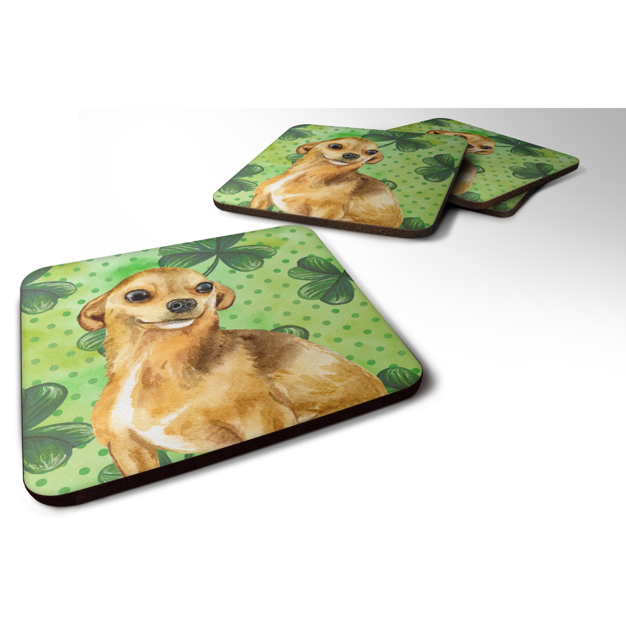 &quotCaroline's Treasures Chihuahua St Patrick's Decorative coasters, Multicolor"
