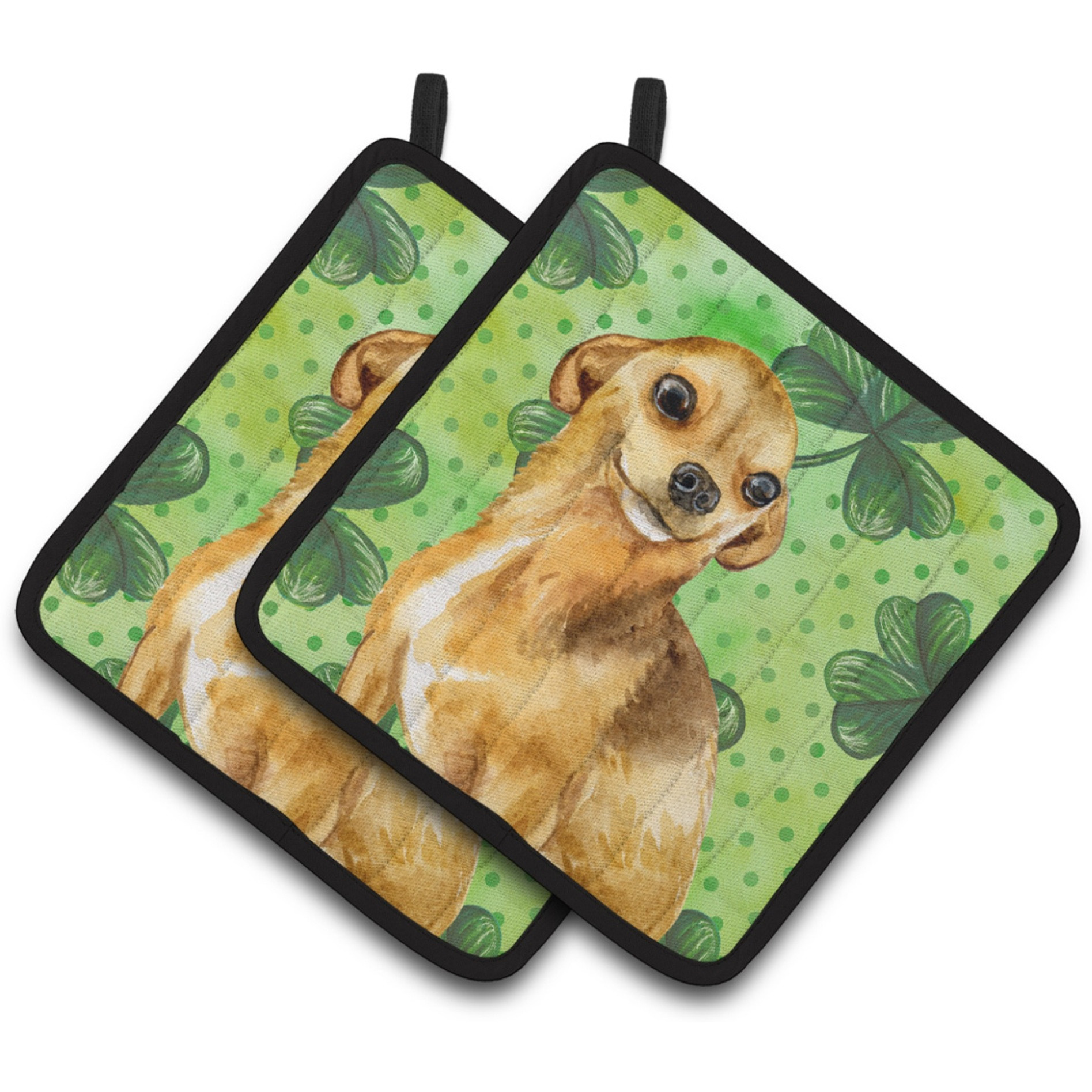 &quotCaroline's Treasures Chihuahua Decorated pot holder, 7.5H x 7.5W, St Patrick's Day"