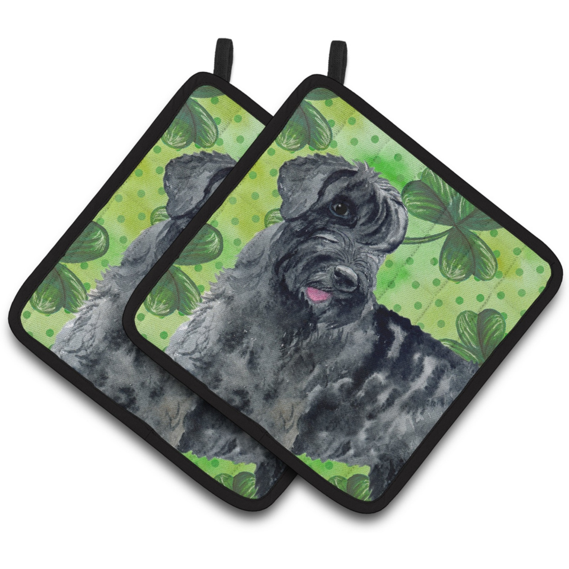 &quotCaroline's Treasures Giant Schnauzer Decorated pot holder, 7.5H x 7.5W, St Patrick's Day"