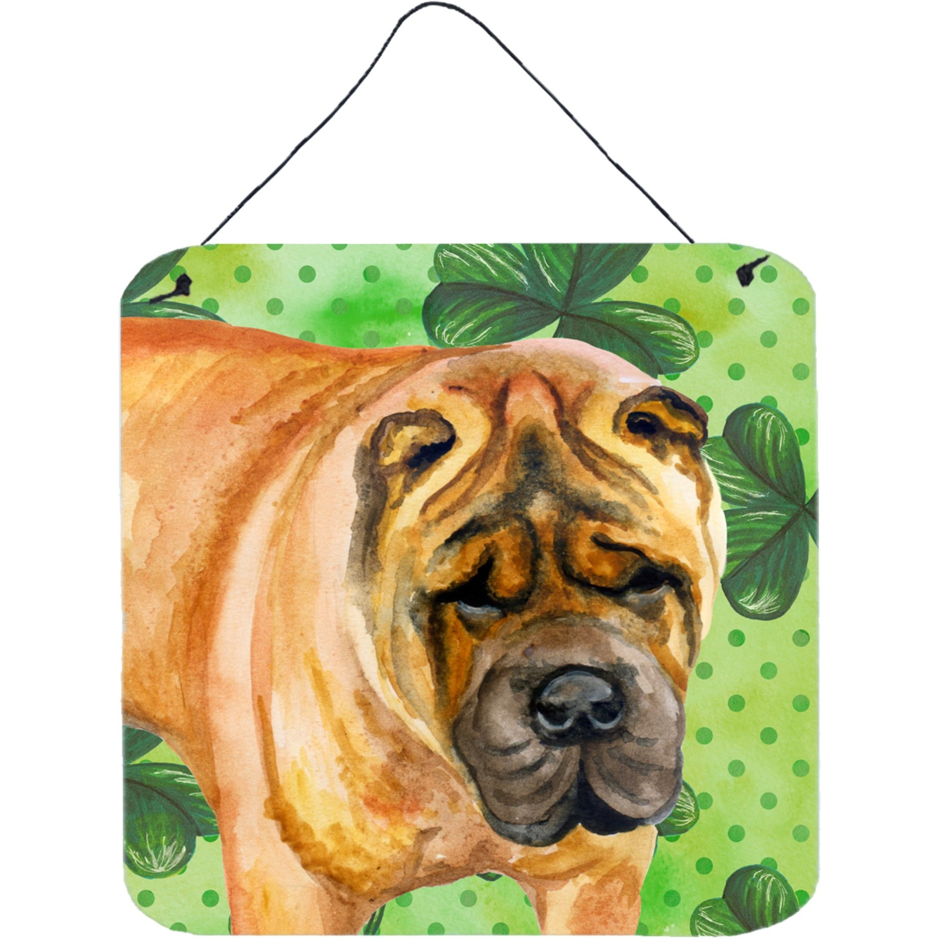 &quotCaroline's Treasures Shar Pei Metal Print, 6h x 6w, St Patrick's Day"