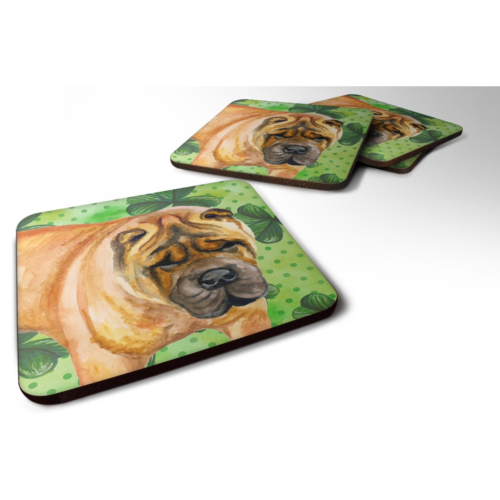&quotCaroline's Treasures Shar Pei St Patrick's Decorative coasters, Multicolor"