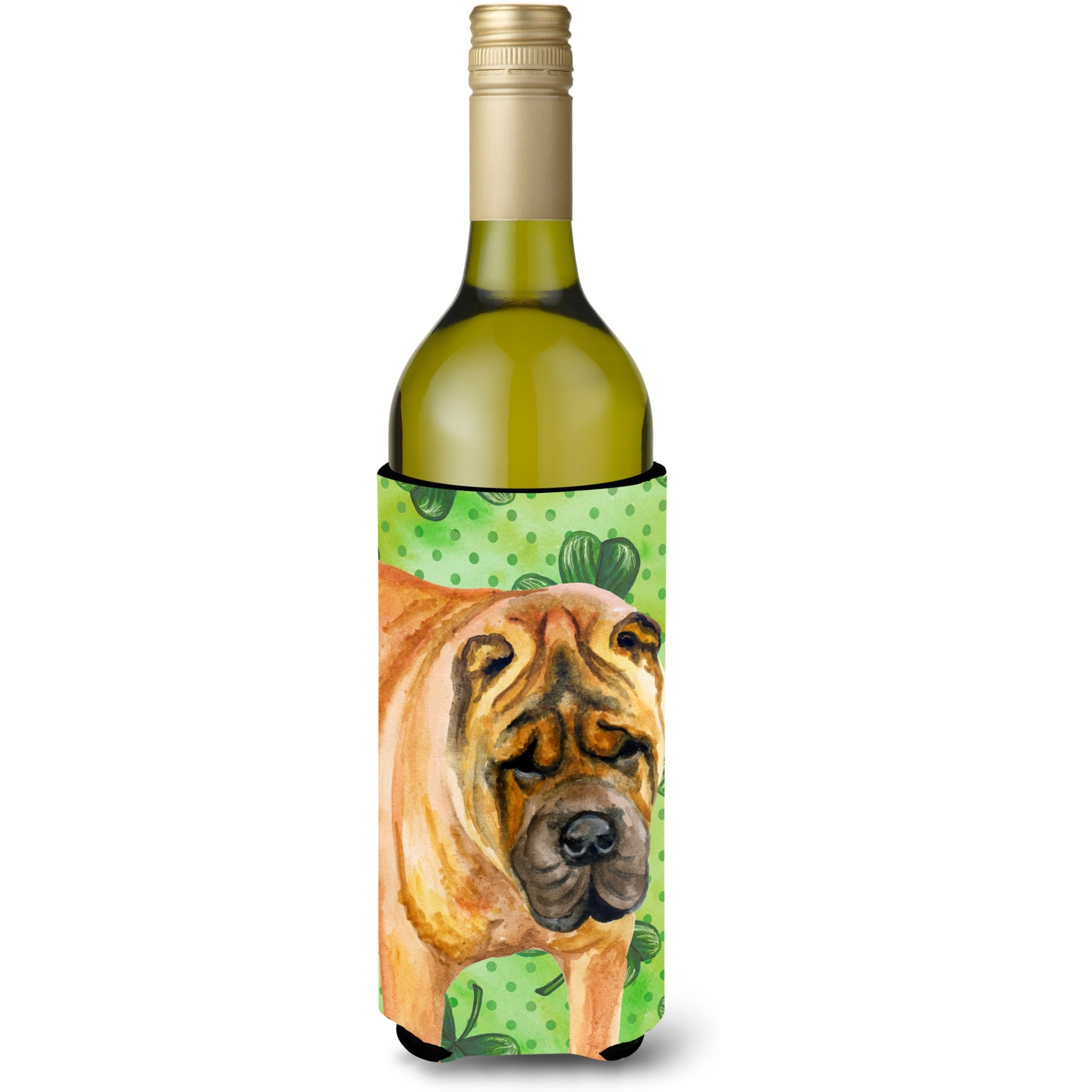 &quotCaroline's Treasures Shar Pei St Patrick's Decorative Bottle Hugger, 750ml, Multicolor"